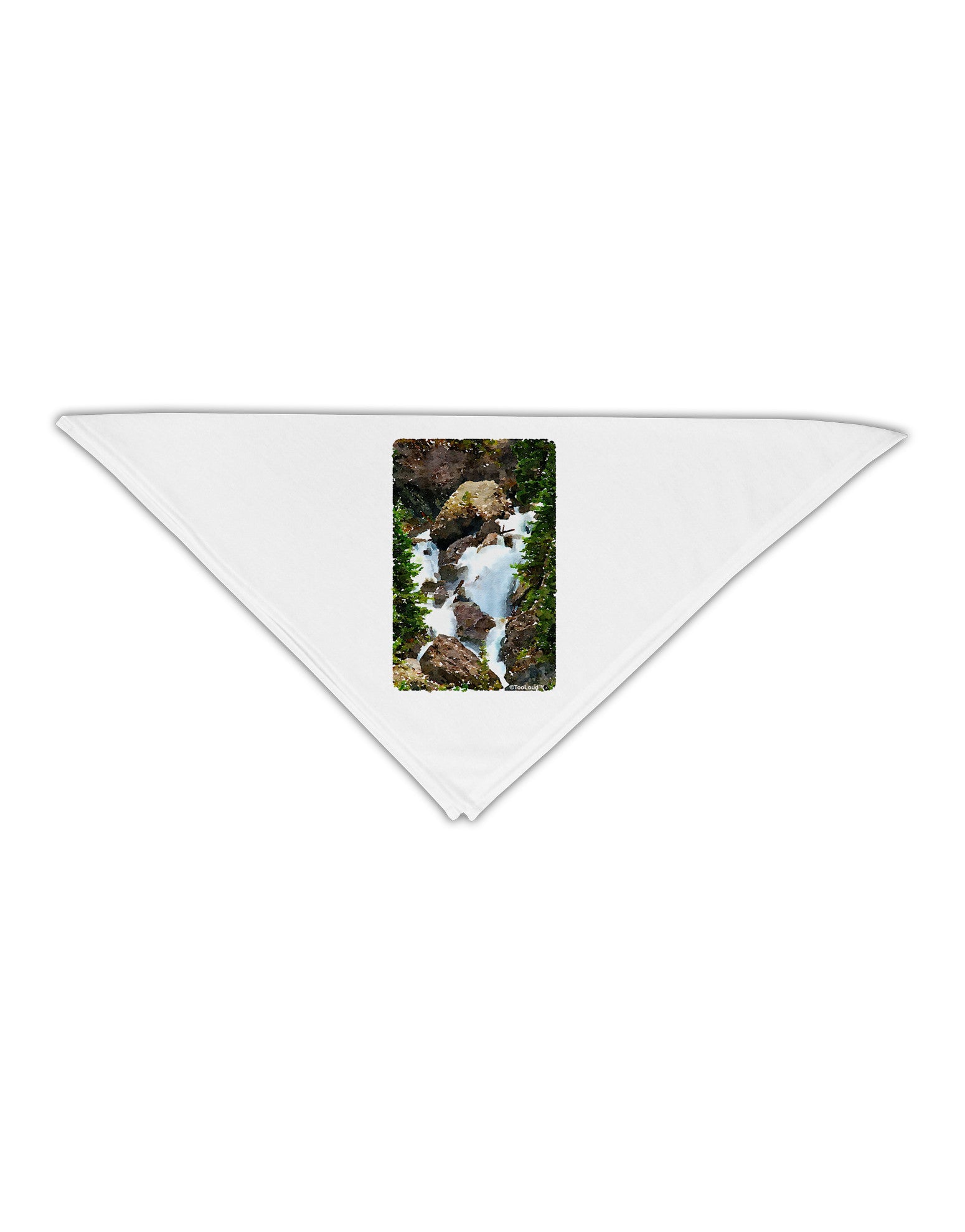 TooLoud Waterfall Watercolor Adult 19" Square Bandana-Square Bandanas-TooLoud-White-One-Size-Adult-Davson Sales