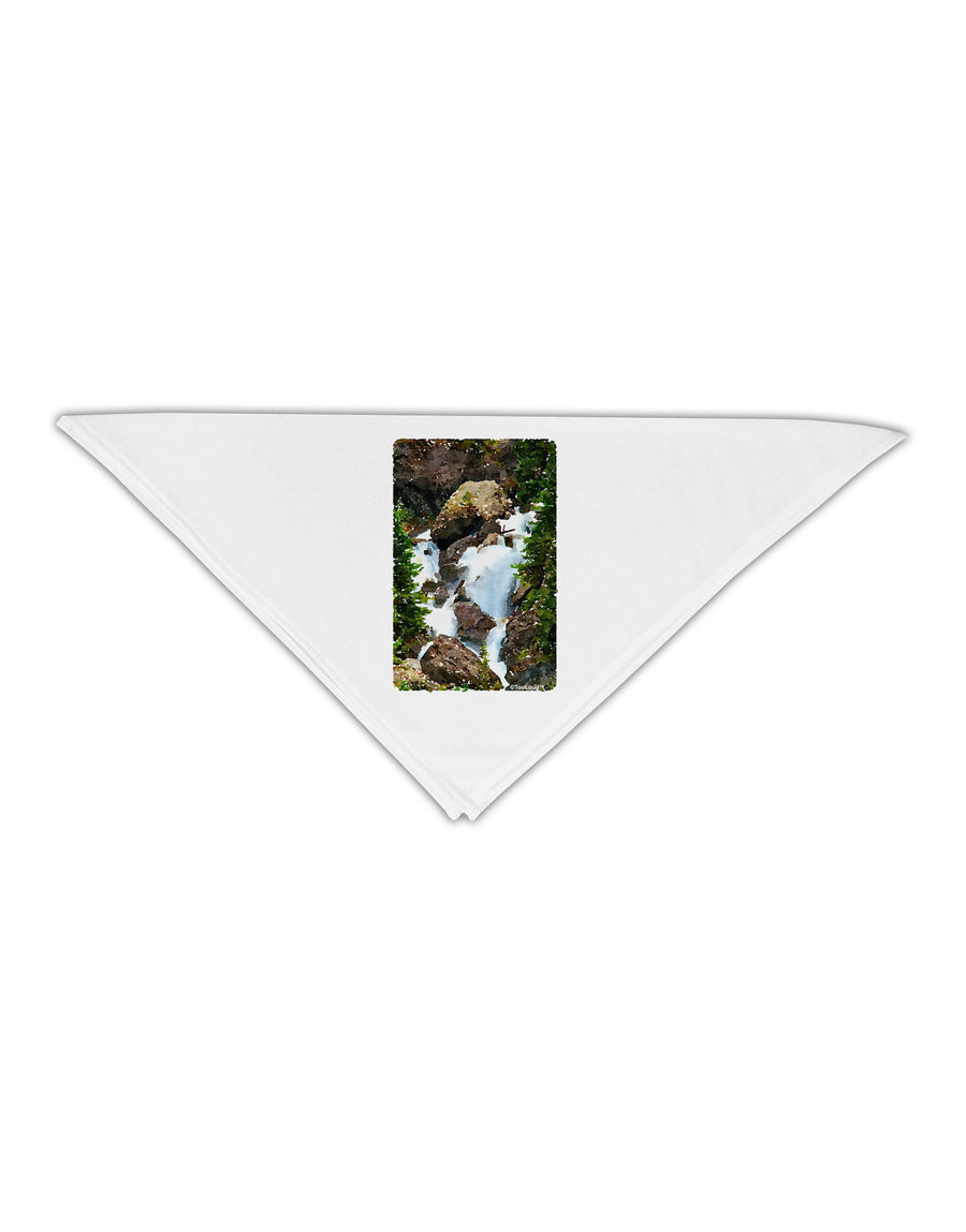 TooLoud Waterfall Watercolor Adult 19&#x22; Square Bandana-Square Bandanas-TooLoud-White-One-Size-Adult-Davson Sales