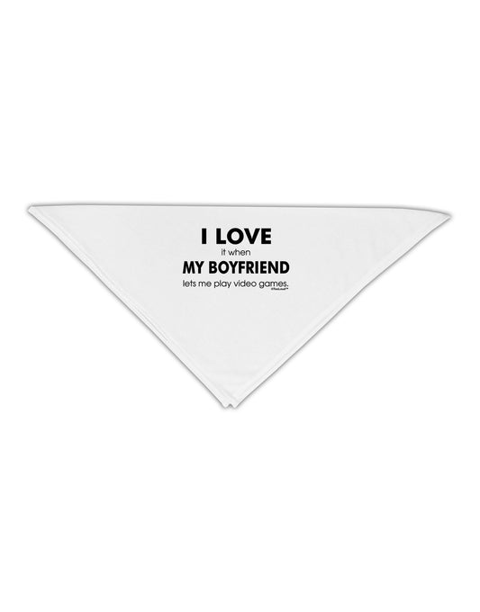 I Love My Boyfriend Videogames Adult 19&#x22; Square Bandana-Square Bandanas-TooLoud-White-One-Size-Adult-Davson Sales