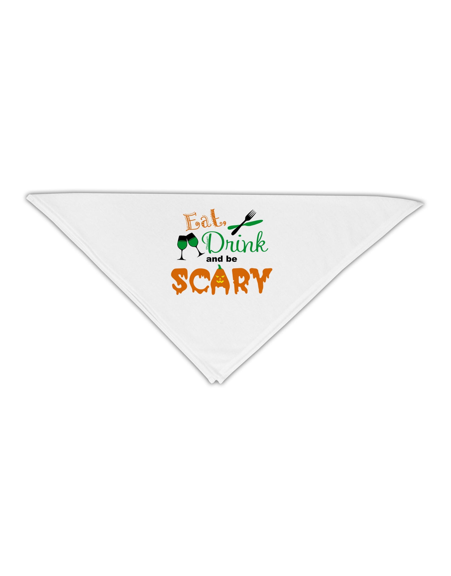 Eat Drink Scary Green Adult 19&#x22; Square Bandana-Square Bandanas-TooLoud-White-One-Size-Adult-Davson Sales
