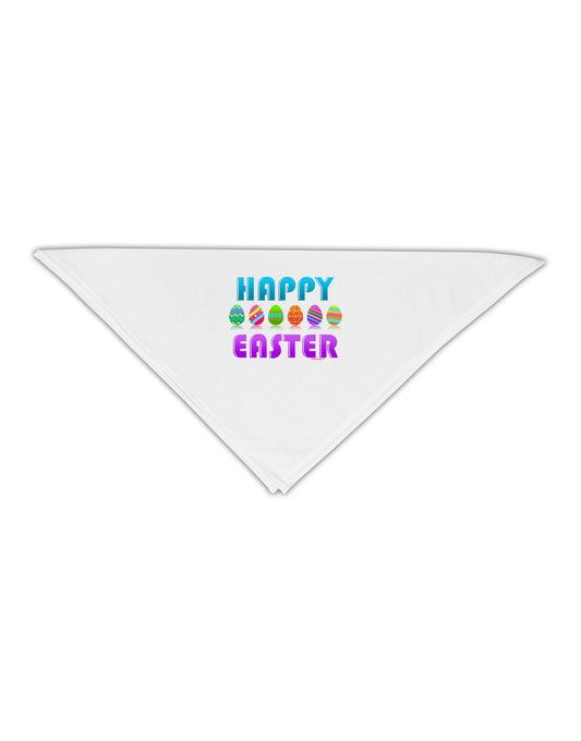 Happy Easter Decorated Eggs Adult 19&#x22; Square Bandana-Square Bandanas-TooLoud-White-One-Size-Adult-Davson Sales