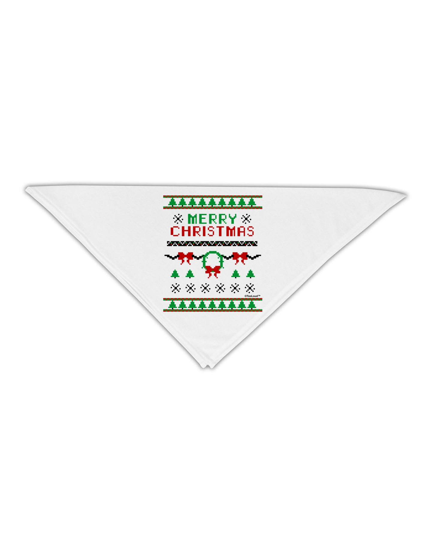 Merry Christmas Ugly Christmas Sweater Adult 19" Square Bandana-Square Bandanas-TooLoud-White-One-Size-Adult-Davson Sales