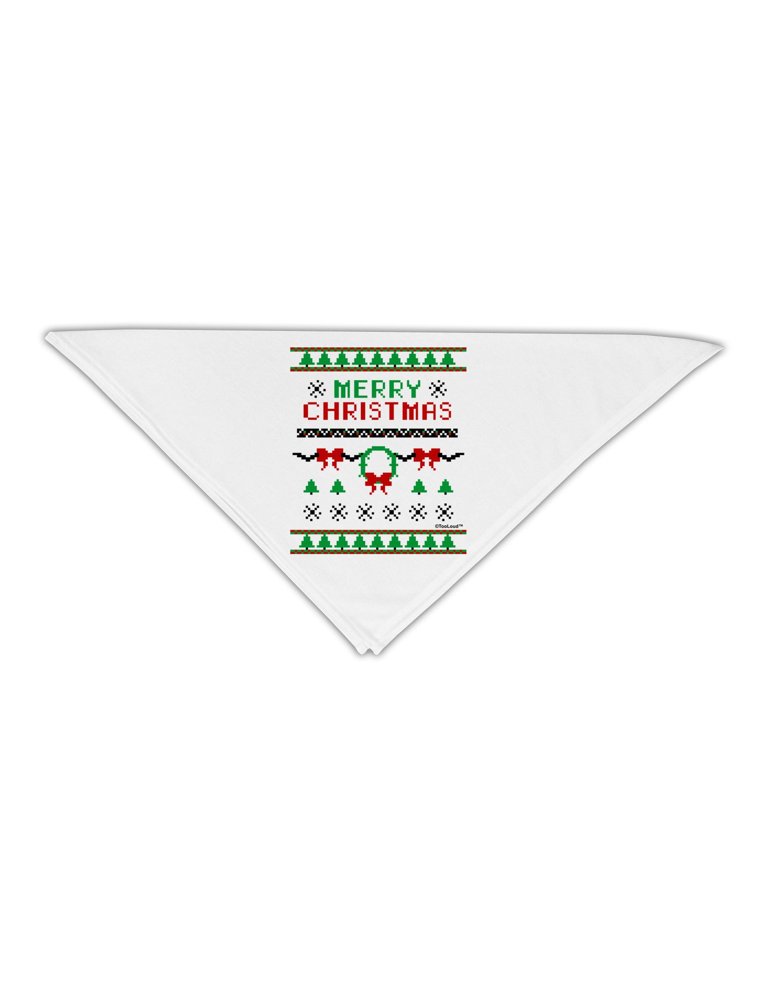 Merry Christmas Ugly Christmas Sweater Adult 19" Square Bandana-Square Bandanas-TooLoud-White-One-Size-Adult-Davson Sales