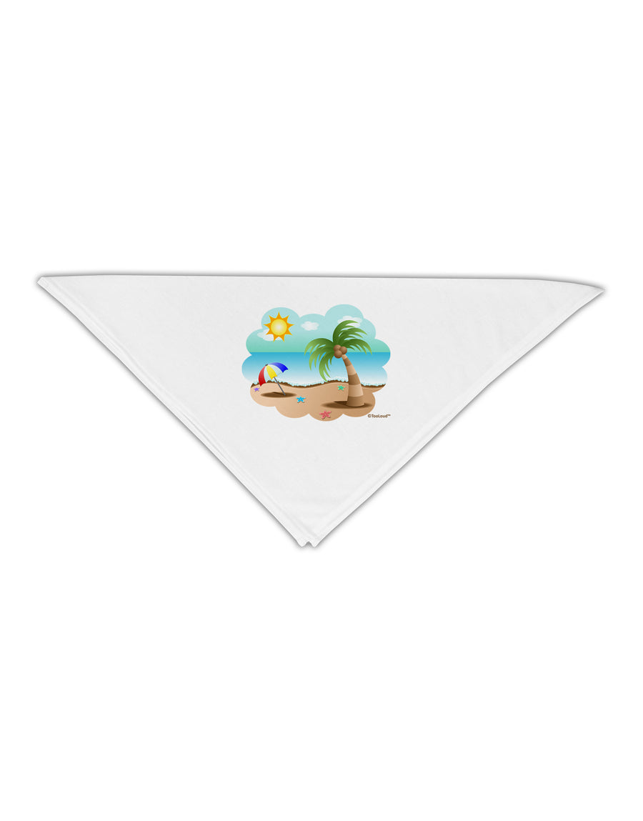 Fun Summer Beach Scene Adult 19&#x22; Square Bandana by TooLoud-Square Bandanas-TooLoud-White-One-Size-Adult-Davson Sales