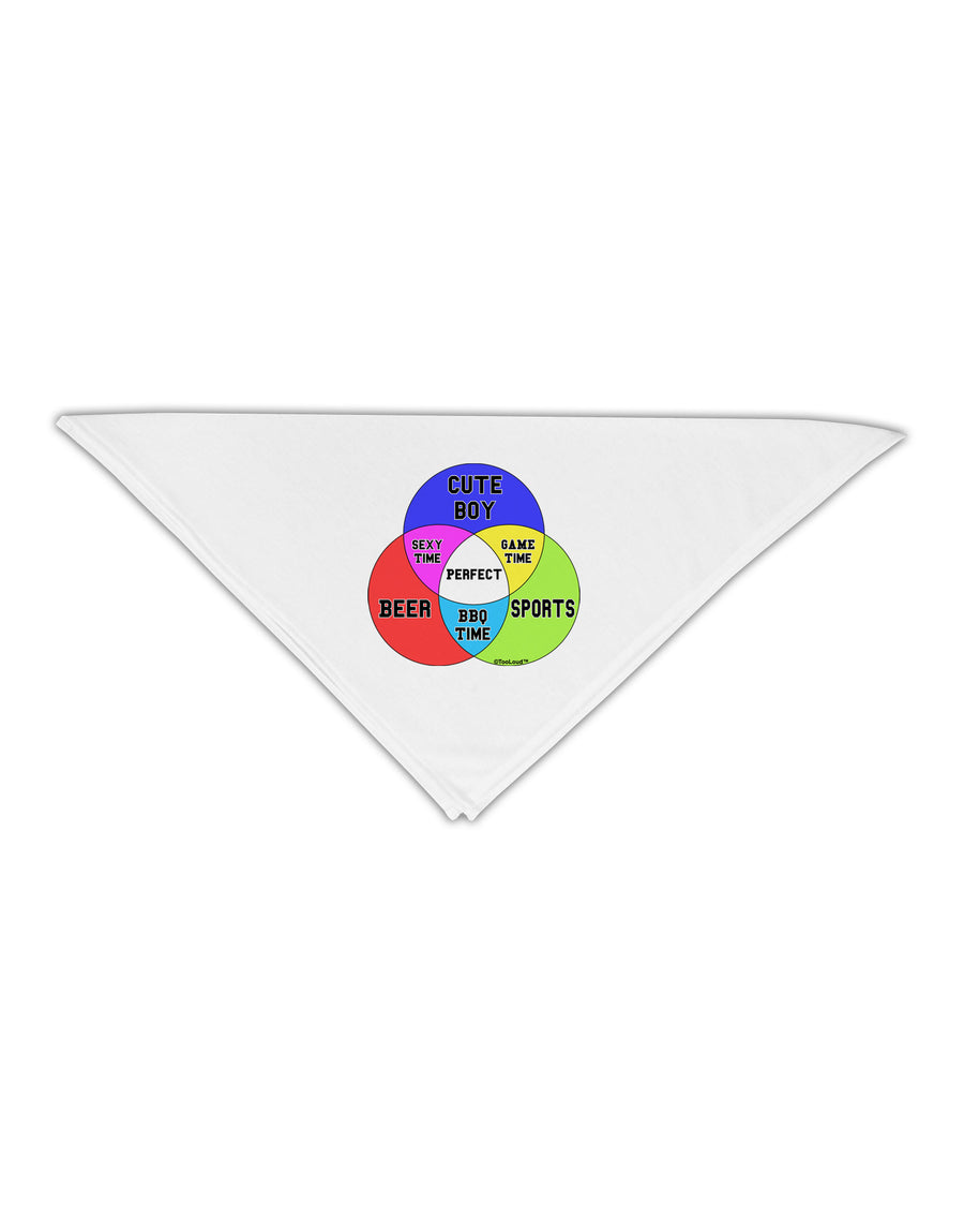Beer Boy and Sports Diagram Adult 19&#x22; Square Bandana-Square Bandanas-TooLoud-White-One-Size-Adult-Davson Sales