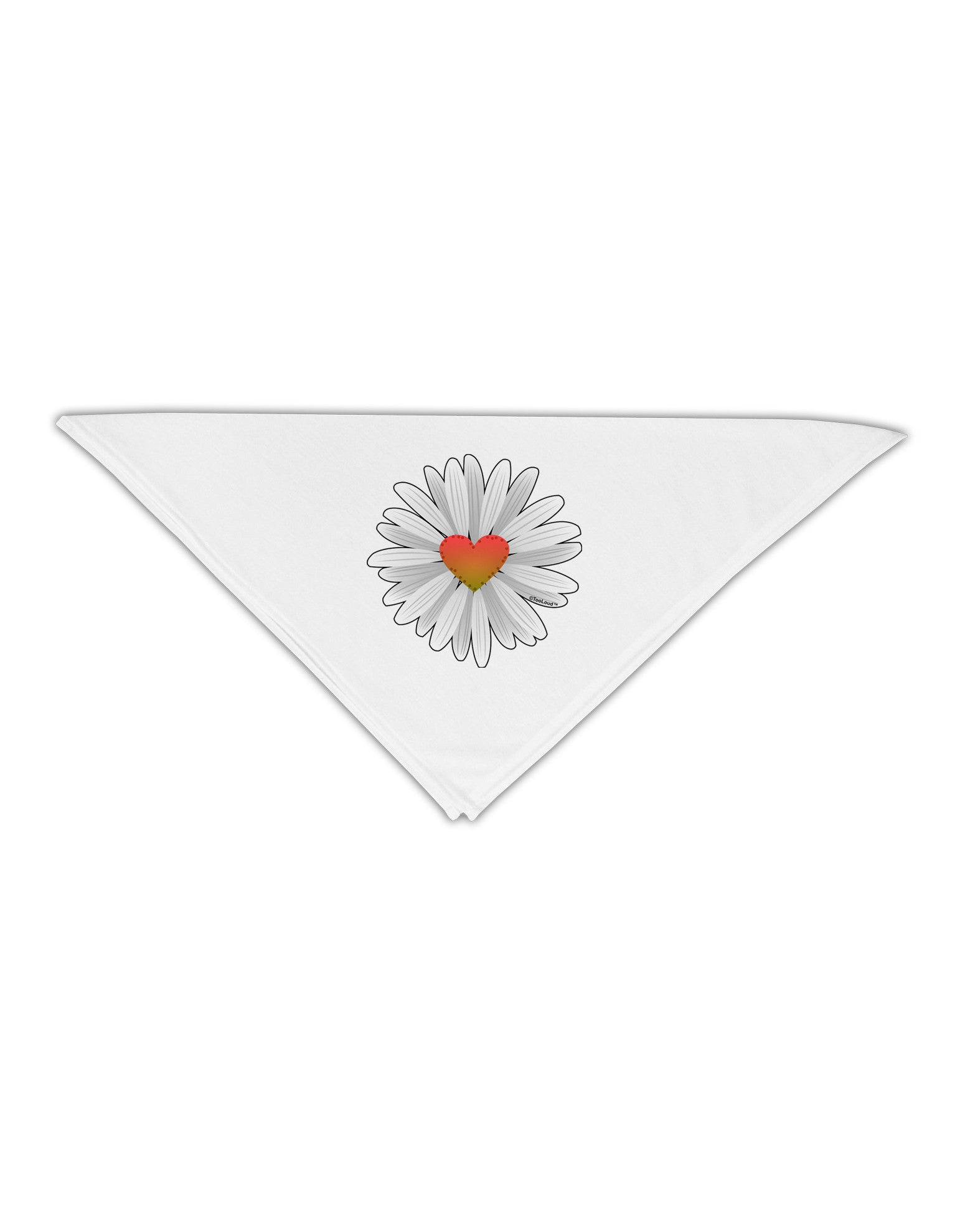 Pretty Daisy Heart Adult 19" Square Bandana-Square Bandanas-TooLoud-White-One-Size-Adult-Davson Sales