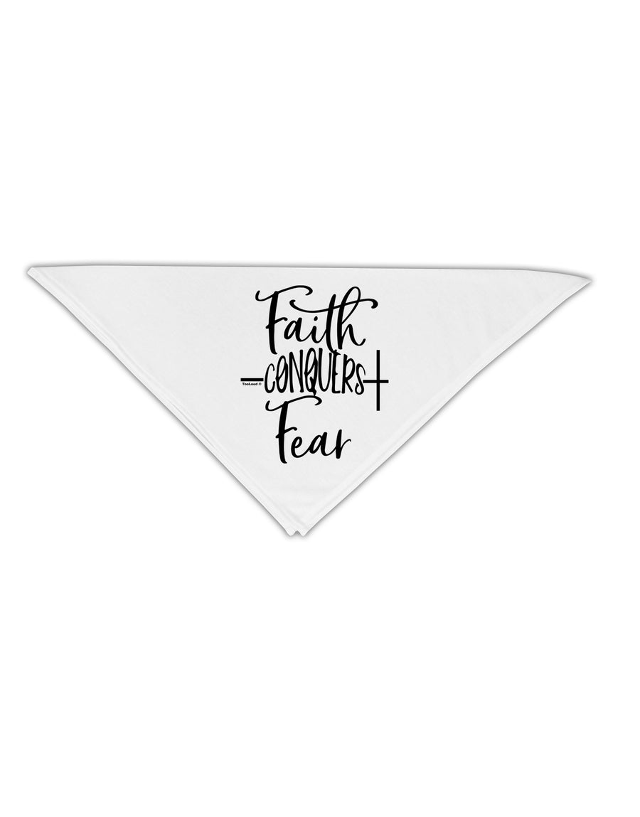 Faith Conquers Fear Adult 19 Inch Square Bandana-Bandanas-TooLoud-White-One-Size-Adult-Davson Sales