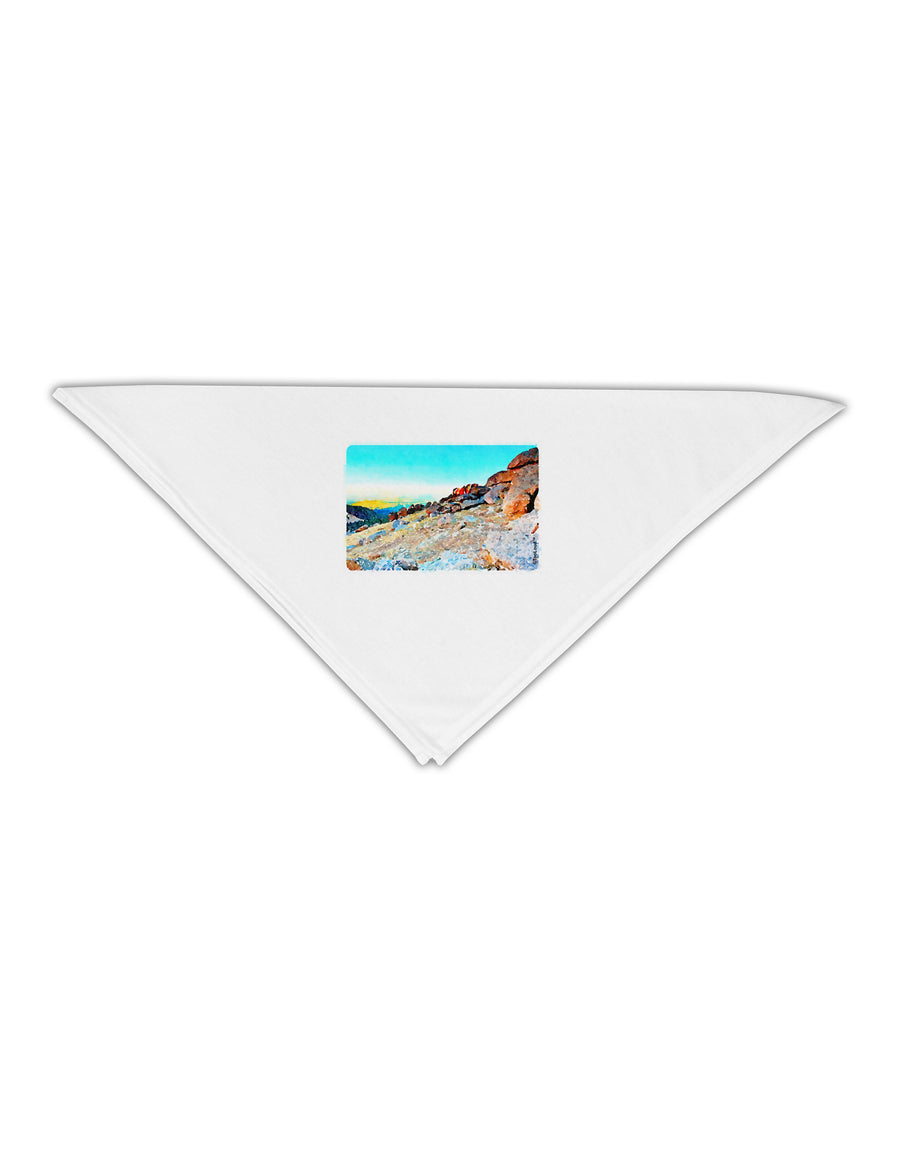 CO Rockies View Watercolor Adult 19&#x22; Square Bandana-Square Bandanas-TooLoud-White-One-Size-Adult-Davson Sales