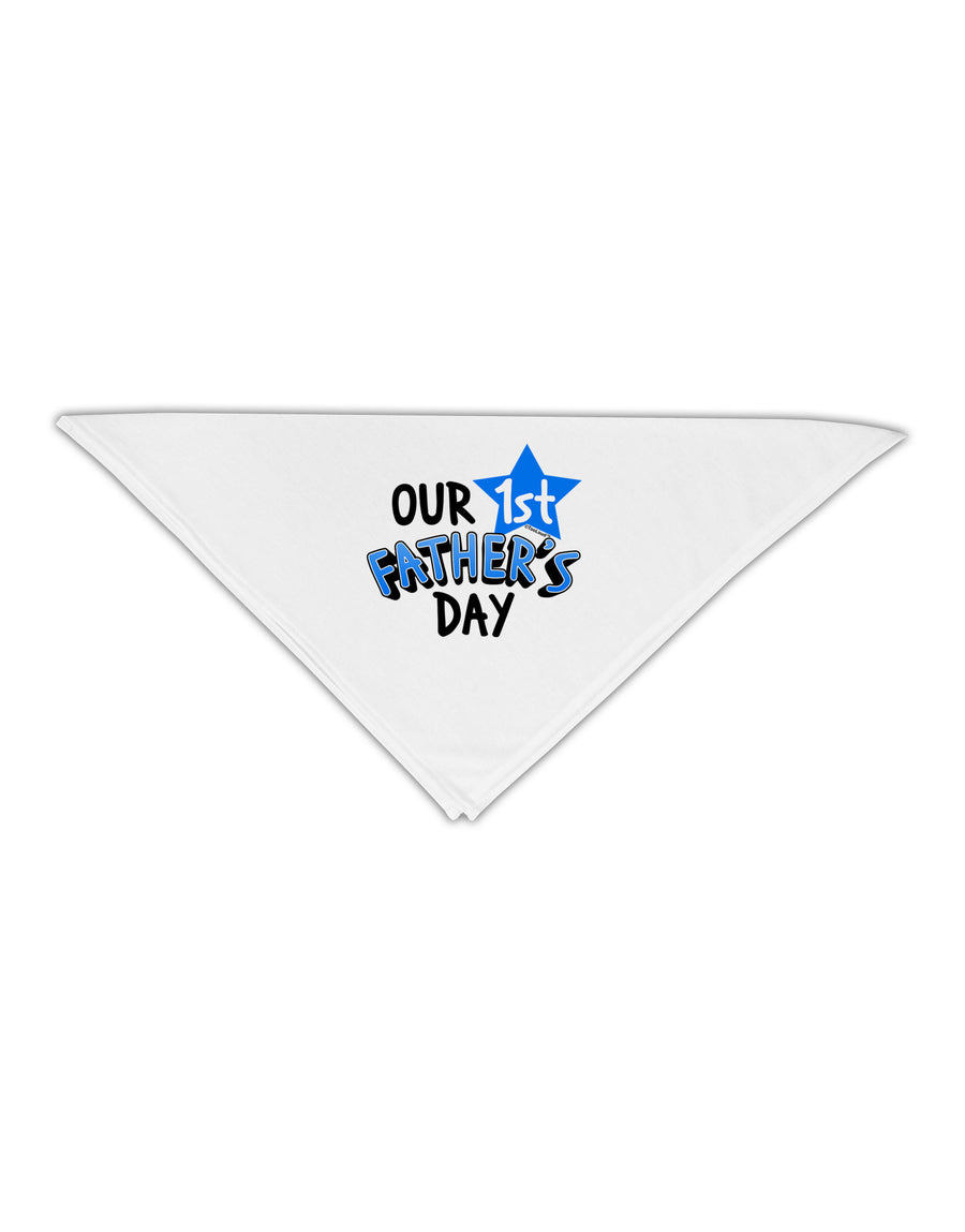 Our 1st Father's Day Adult 19&#x22; Square Bandana-Square Bandanas-TooLoud-White-One-Size-Adult-Davson Sales