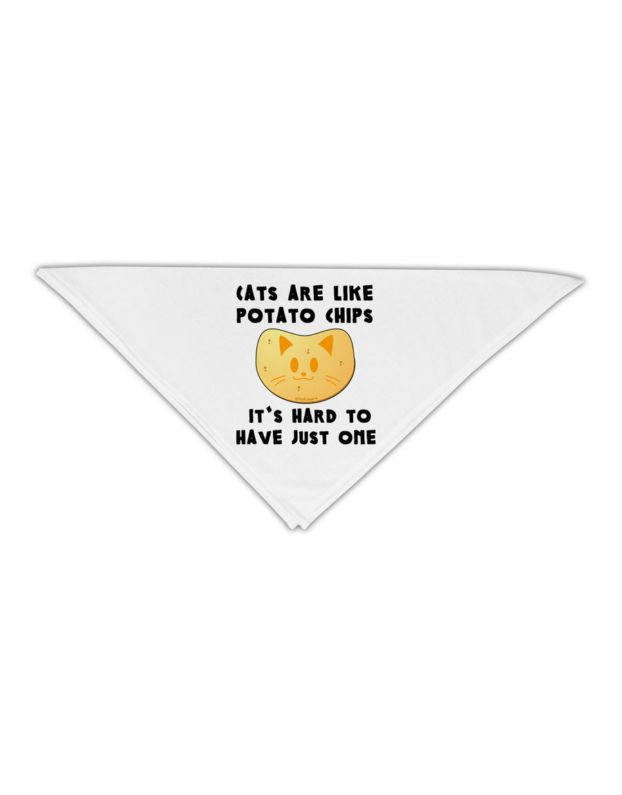 Cats Are Like Potato Chips Adult 19&#x22; Square Bandana-Square Bandanas-TooLoud-White-One-Size-Adult-Davson Sales