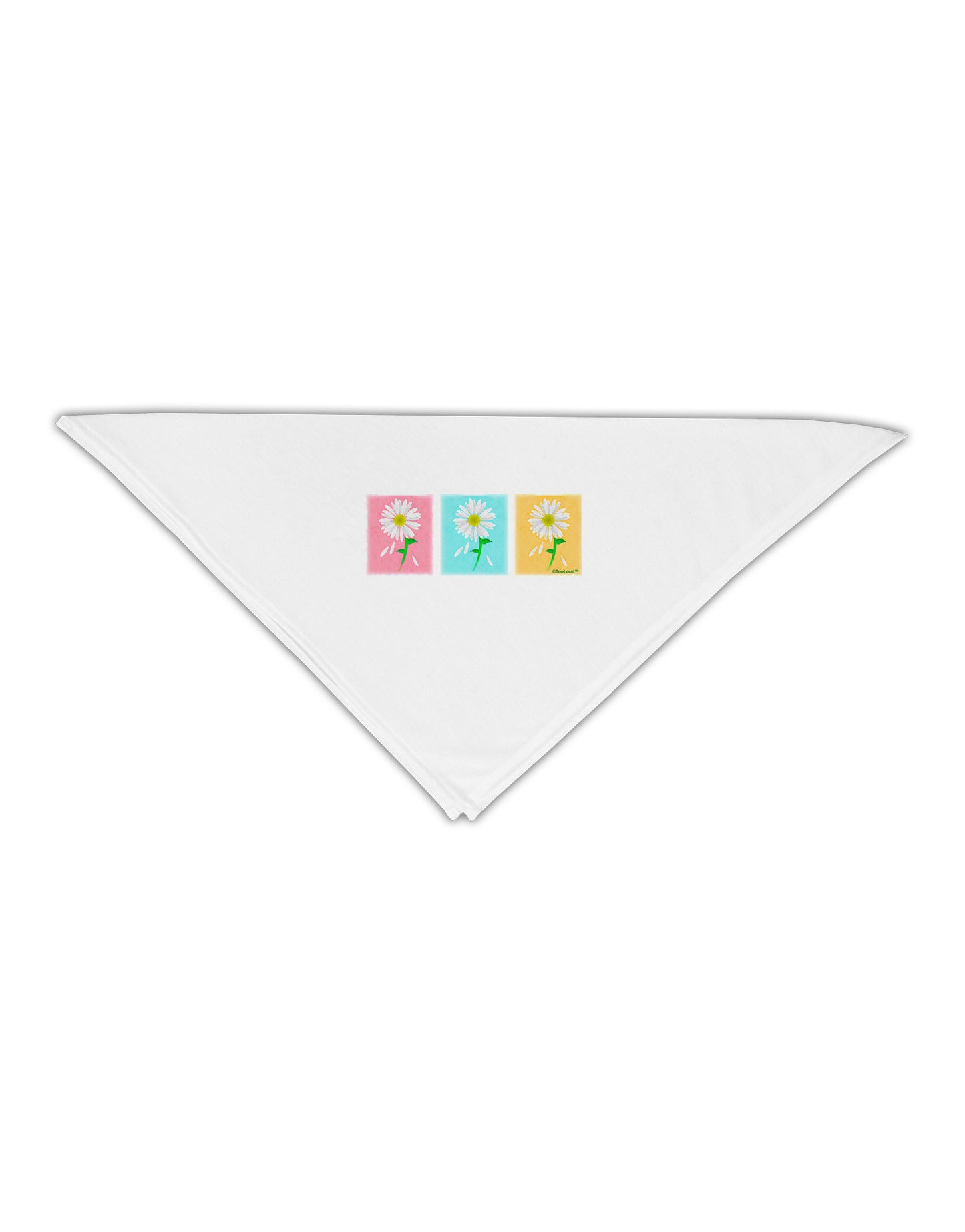 Pretty Daisies Watercolor Adult 19" Square Bandana-Square Bandanas-TooLoud-White-One-Size-Adult-Davson Sales