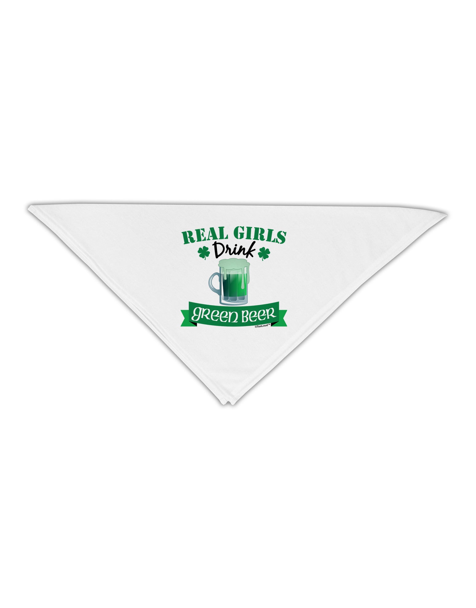 Real Girls Drink Green Beer Adult 19" Square Bandana-Square Bandanas-TooLoud-White-One-Size-Adult-Davson Sales