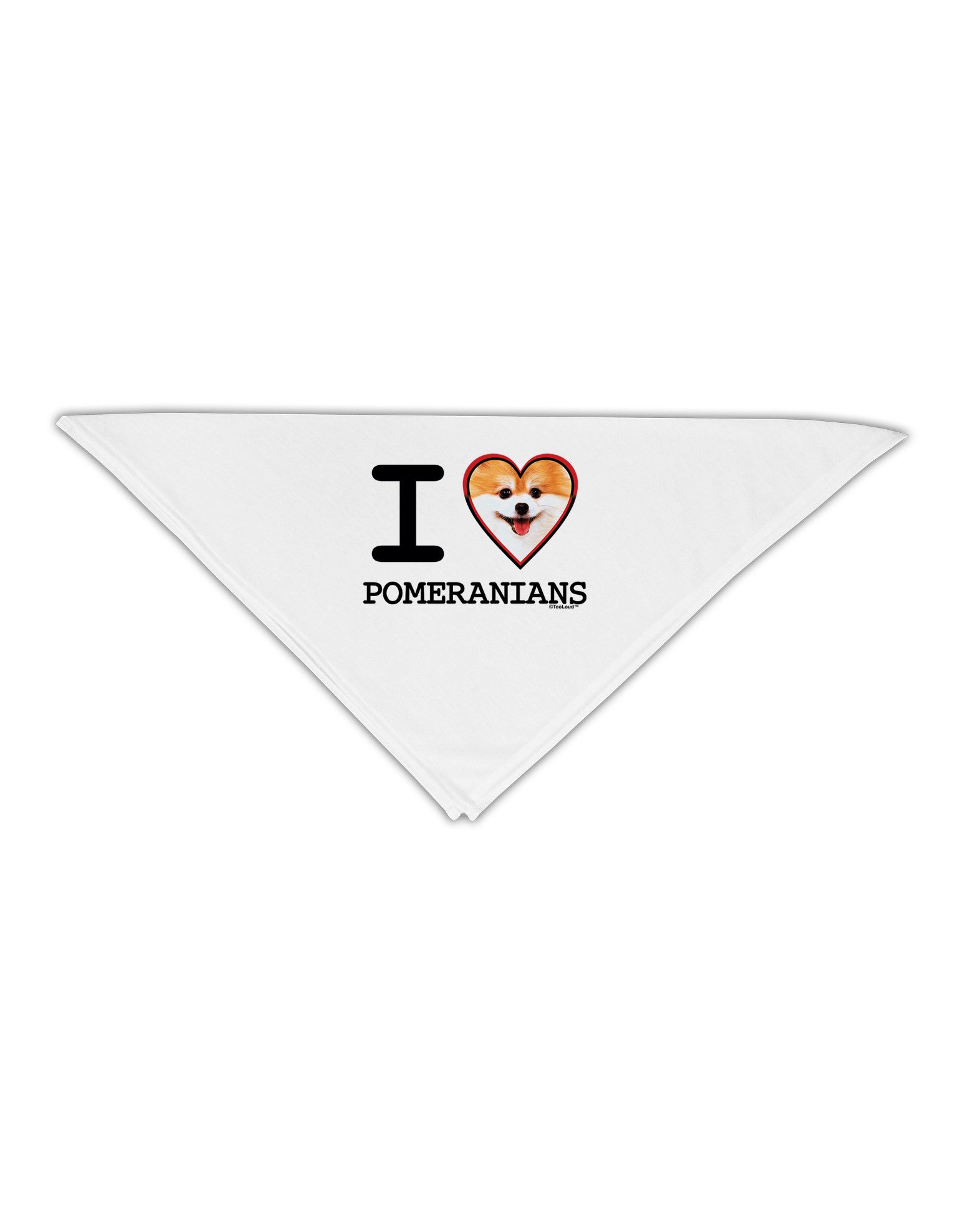 I Love Heart Pomeranians Adult 19&#x22; Square Bandana-Square Bandanas-TooLoud-White-One-Size-Adult-Davson Sales