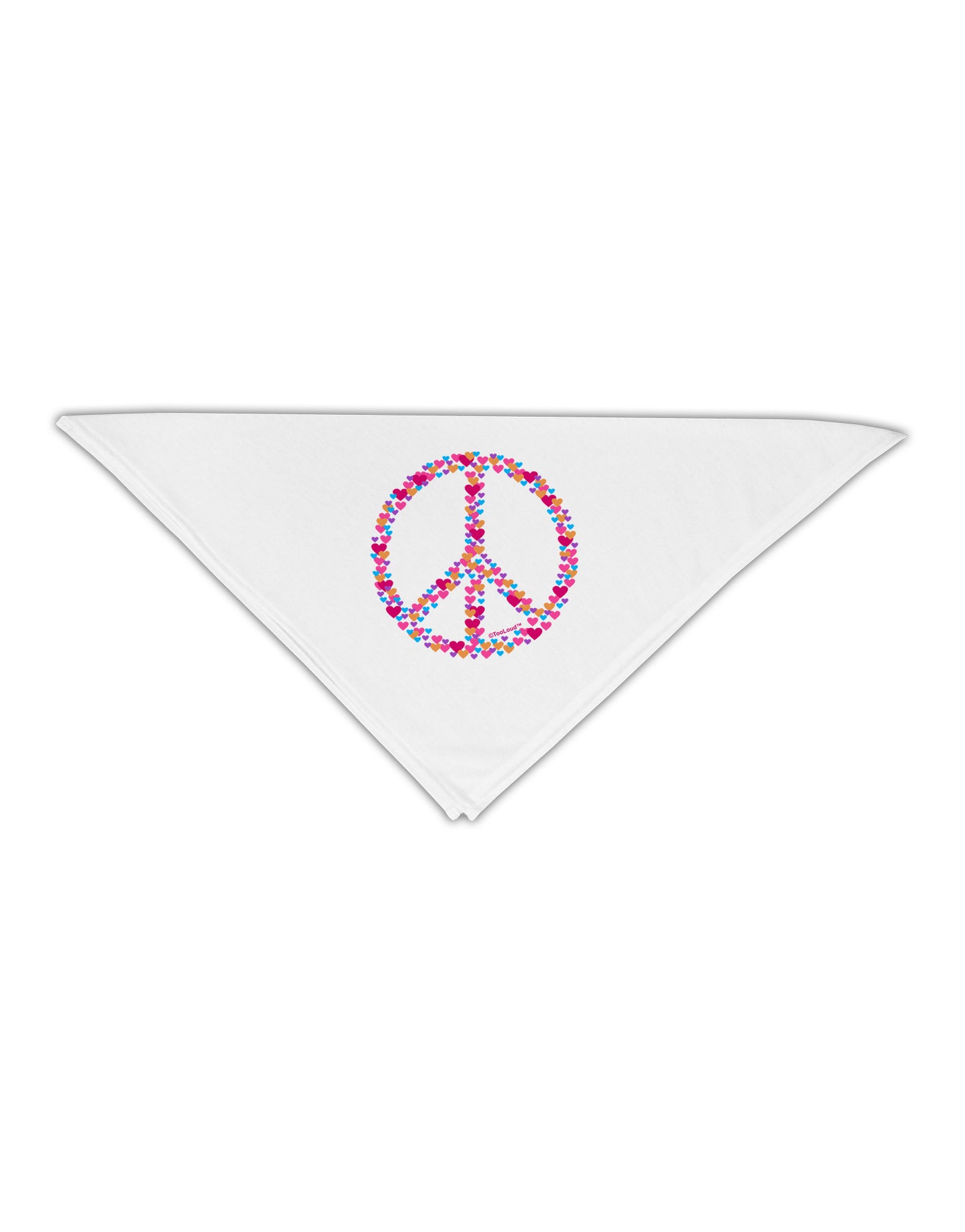 Peace Sign Hearts Adult 19" Square Bandana-Square Bandanas-TooLoud-White-One-Size-Adult-Davson Sales