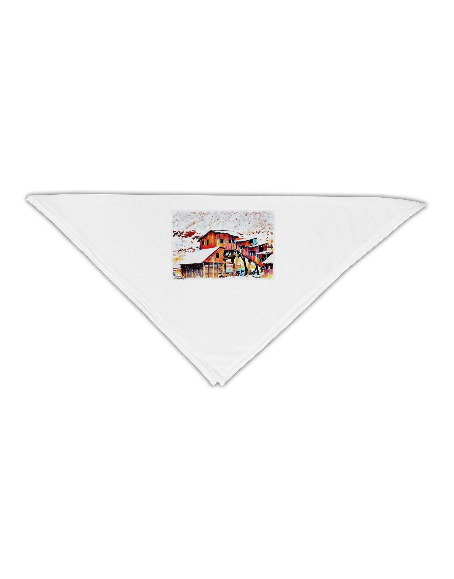 Mine Scene Colorado Watercolor Adult 19" Square Bandana-Square Bandanas-TooLoud-White-One-Size-Adult-Davson Sales