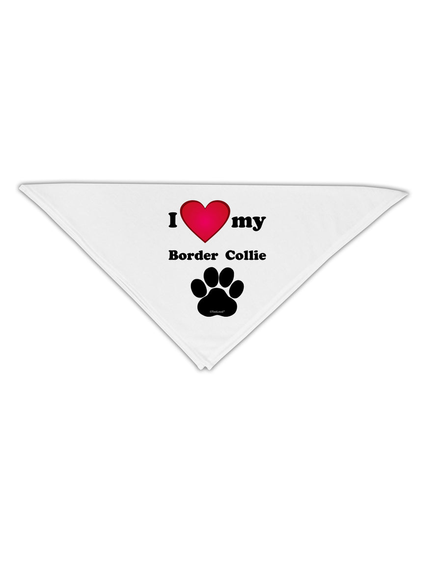 I Heart My Border Collie Adult 19&#x22; Square Bandana by TooLoud-Square Bandanas-TooLoud-White-One-Size-Adult-Davson Sales