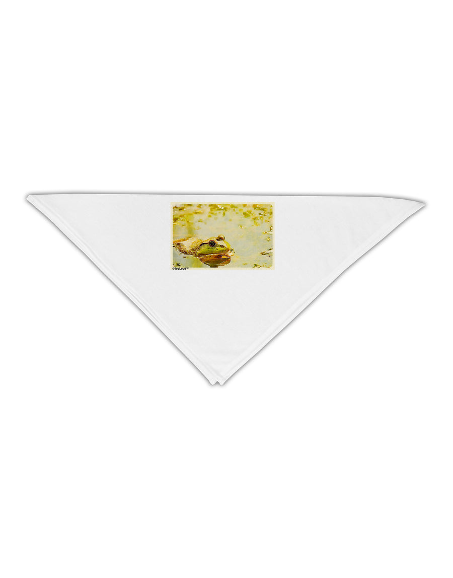 Bullfrog In Watercolor Adult 19&#x22; Square Bandana by TooLoud-Square Bandanas-TooLoud-White-One-Size-Adult-Davson Sales