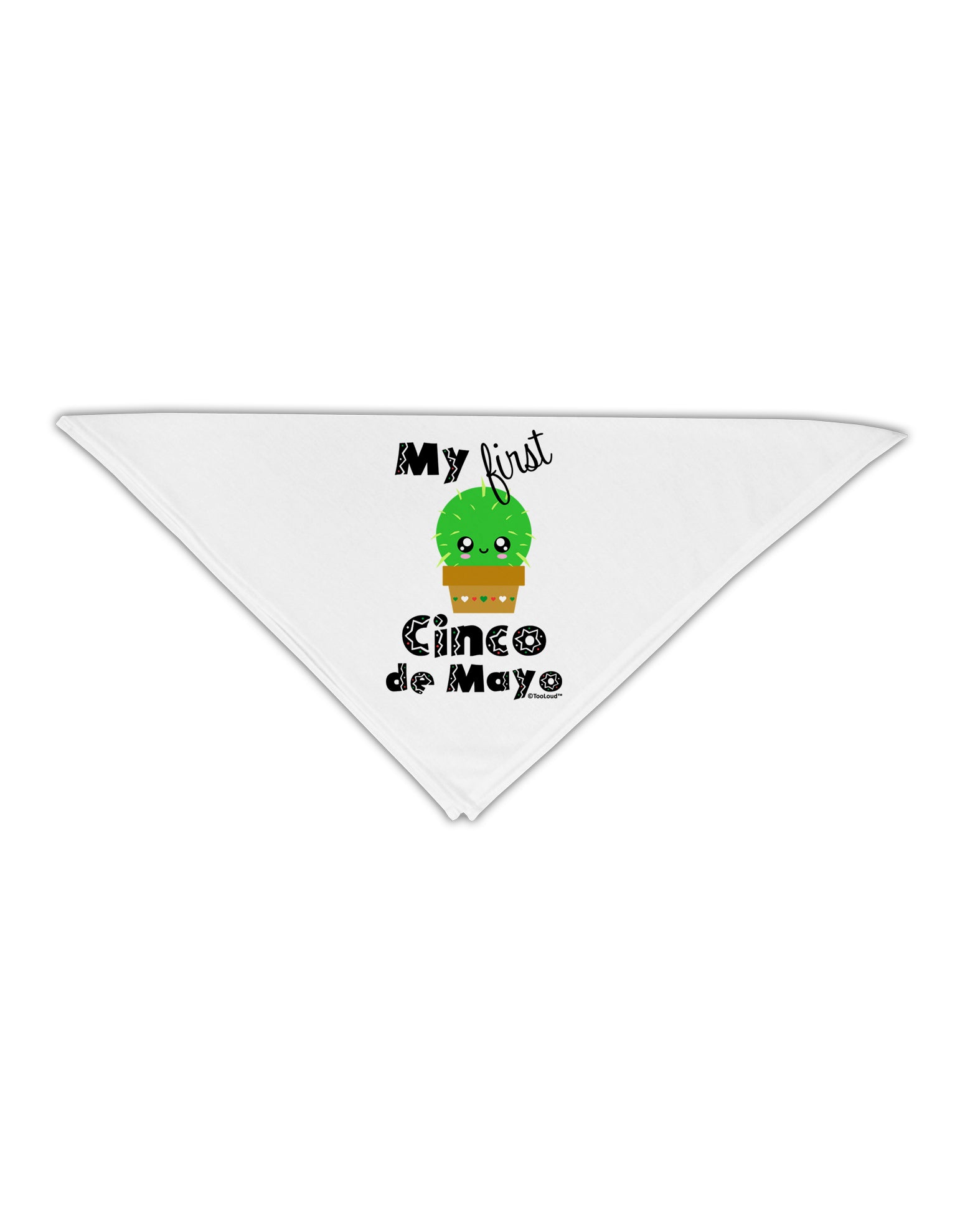 My First Cinco de Mayo - Cute Cactus Design Adult 19" Square Bandana by TooLoud-Square Bandanas-TooLoud-White-One-Size-Adult-Davson Sales