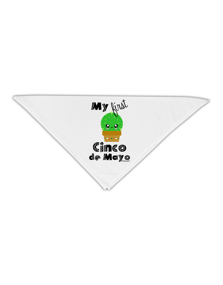 My First Cinco de Mayo - Cute Cactus Design Adult 19&#x22; Square Bandana by TooLoud-Square Bandanas-TooLoud-White-One-Size-Adult-Davson Sales