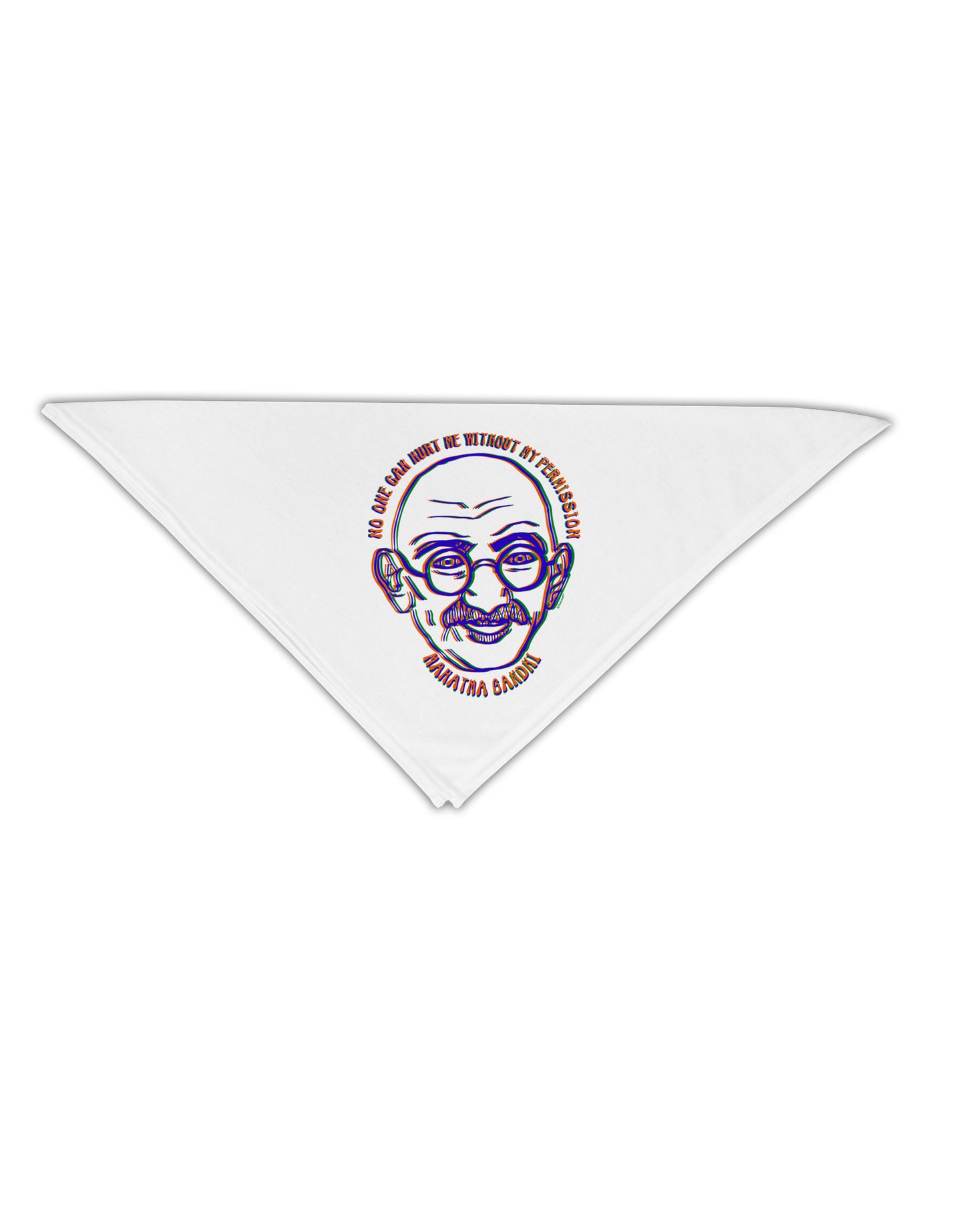 TooLoud No one can hurt me without my permission Ghandi Adult 19 Inch Square Bandana-Bandanas-TooLoud-White-One-Size-Adult-Davson Sales