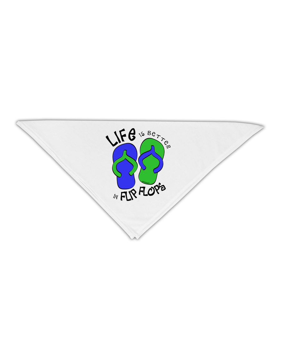 Life is Better in Flip Flops - Blue and Green Adult 19&#x22; Square Bandana-Square Bandanas-TooLoud-White-One-Size-Adult-Davson Sales