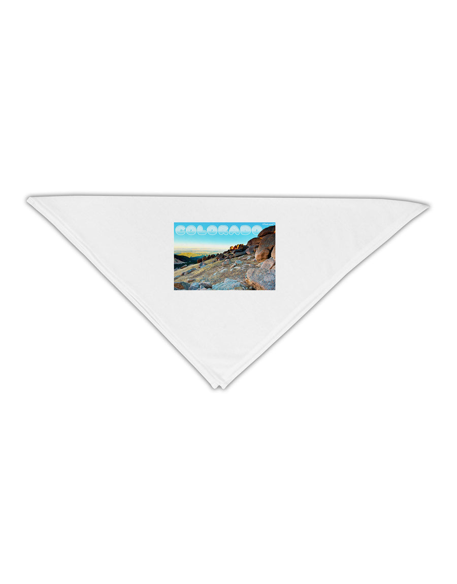 CO Rockies View with Text Adult 19&#x22; Square Bandana-Square Bandanas-TooLoud-White-One-Size-Adult-Davson Sales