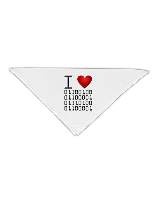 I Heart Binary Data Adult 19&#x22; Square Bandana-Square Bandanas-TooLoud-White-One-Size-Adult-Davson Sales