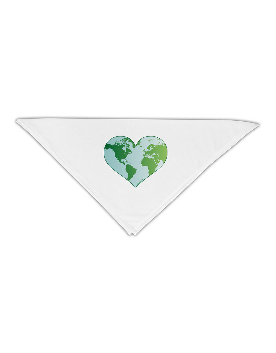 TooLoud World Globe Heart Adult 19&#x22; Square Bandana-Square Bandanas-TooLoud-White-One-Size-Adult-Davson Sales