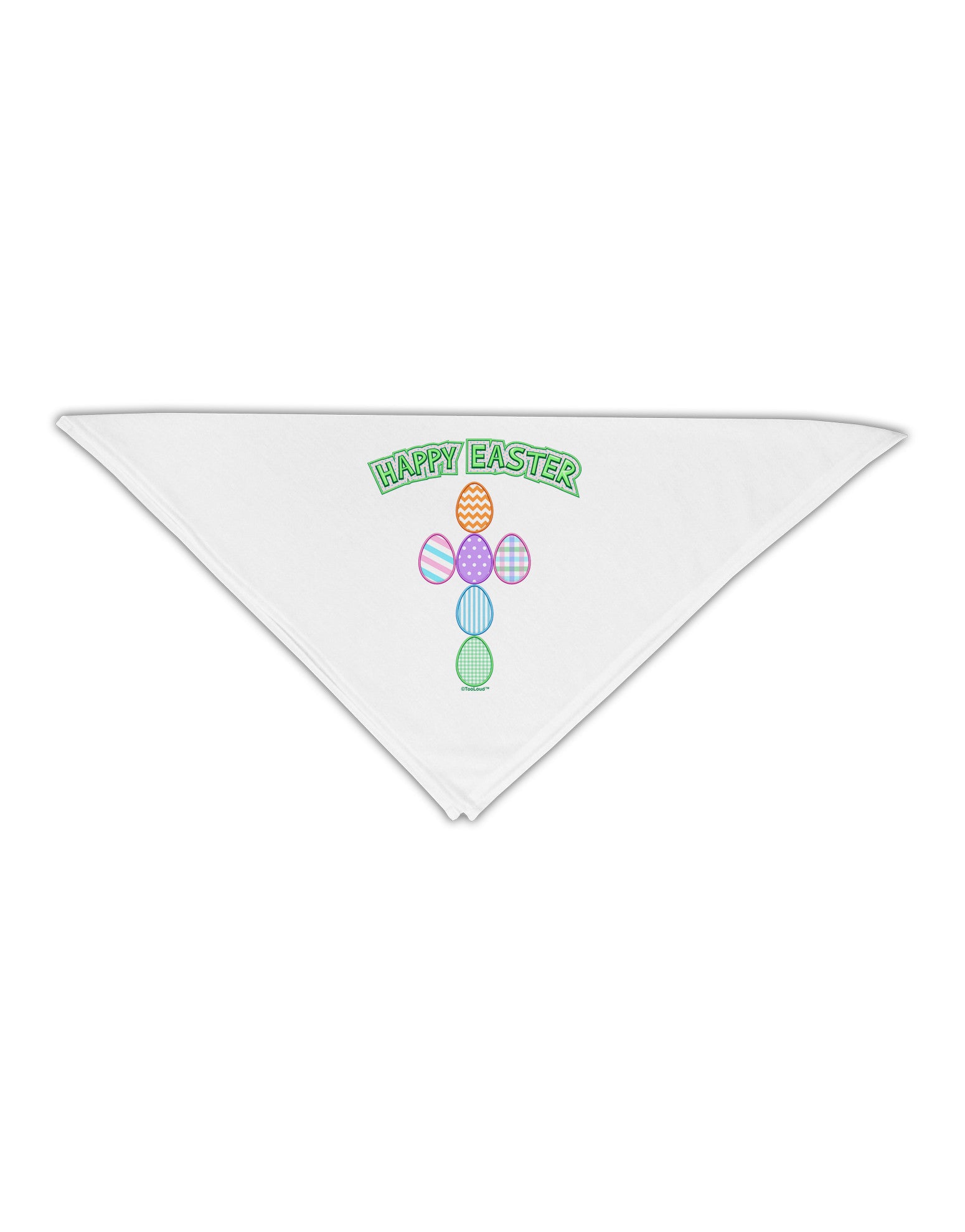 Happy Easter Egg Cross Faux Applique Adult 19&#x22; Square Bandana-Square Bandanas-TooLoud-White-One-Size-Adult-Davson Sales