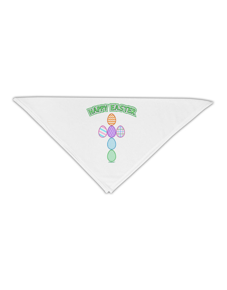 Happy Easter Egg Cross Faux Applique Adult 19&#x22; Square Bandana-Square Bandanas-TooLoud-White-One-Size-Adult-Davson Sales