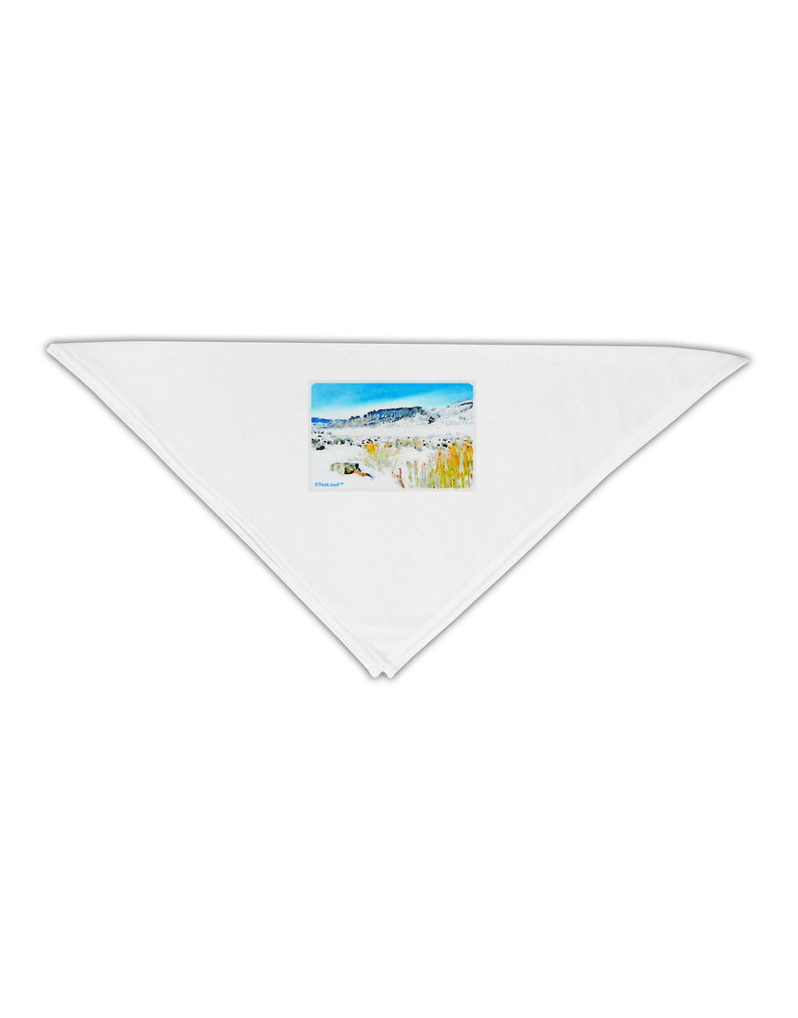 CO Snow Scene Watercolor Adult 19&#x22; Square Bandana-Square Bandanas-TooLoud-White-One-Size-Adult-Davson Sales