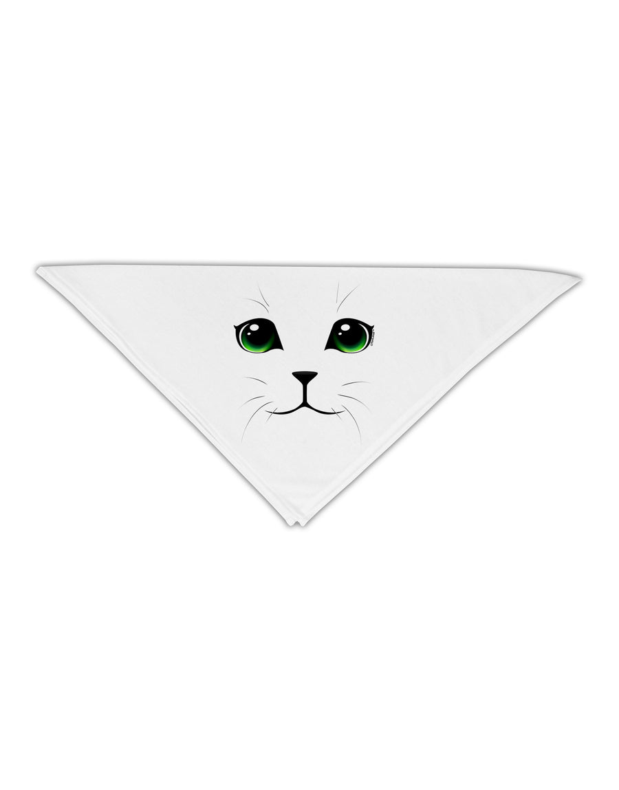 Green-Eyed Cute Cat Face Adult 19&#x22; Square Bandana-Square Bandanas-TooLoud-White-One-Size-Adult-Davson Sales