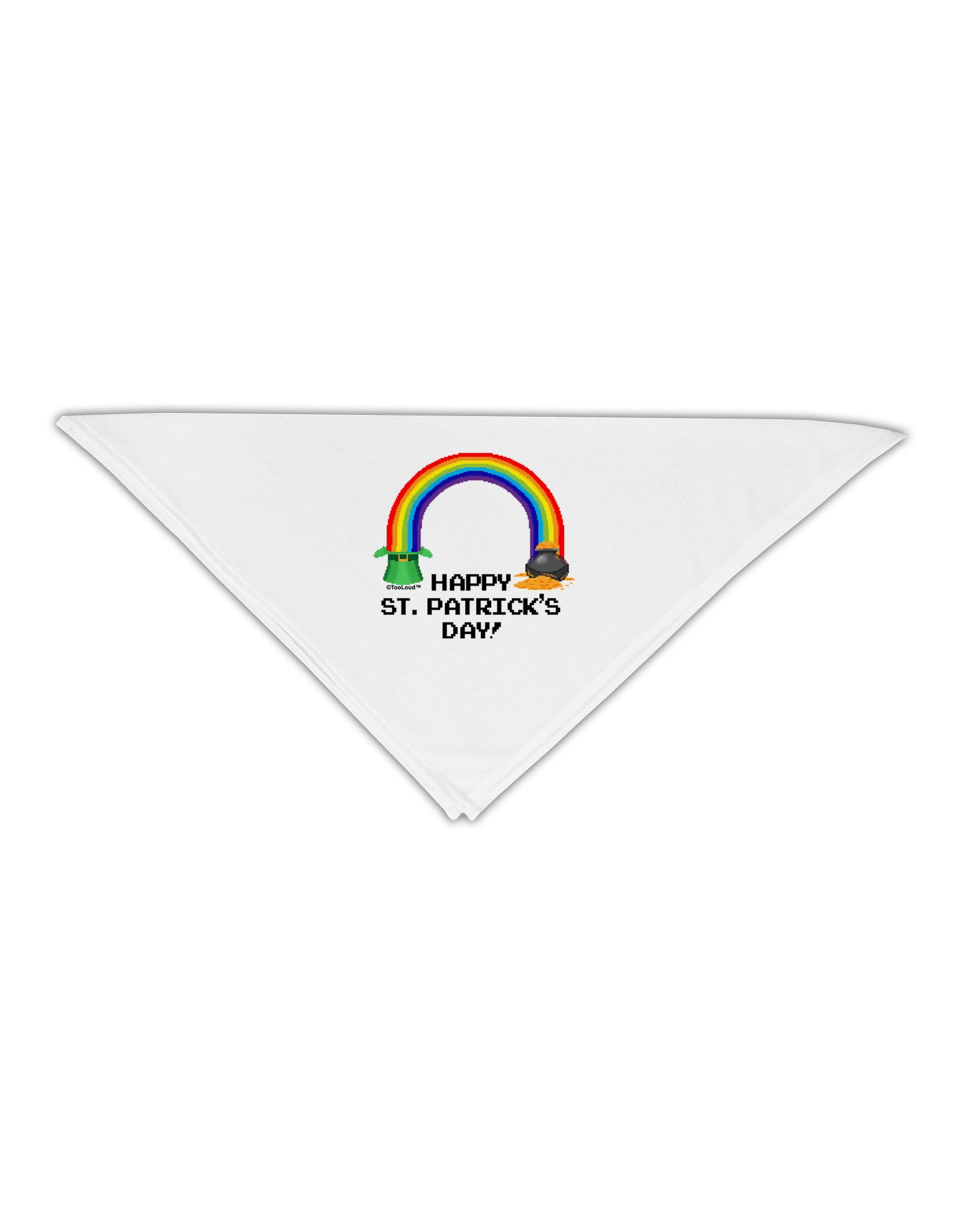 Pixel Pot of Gold St Patrick Text Adult 19" Square Bandana-Square Bandanas-TooLoud-White-One-Size-Adult-Davson Sales