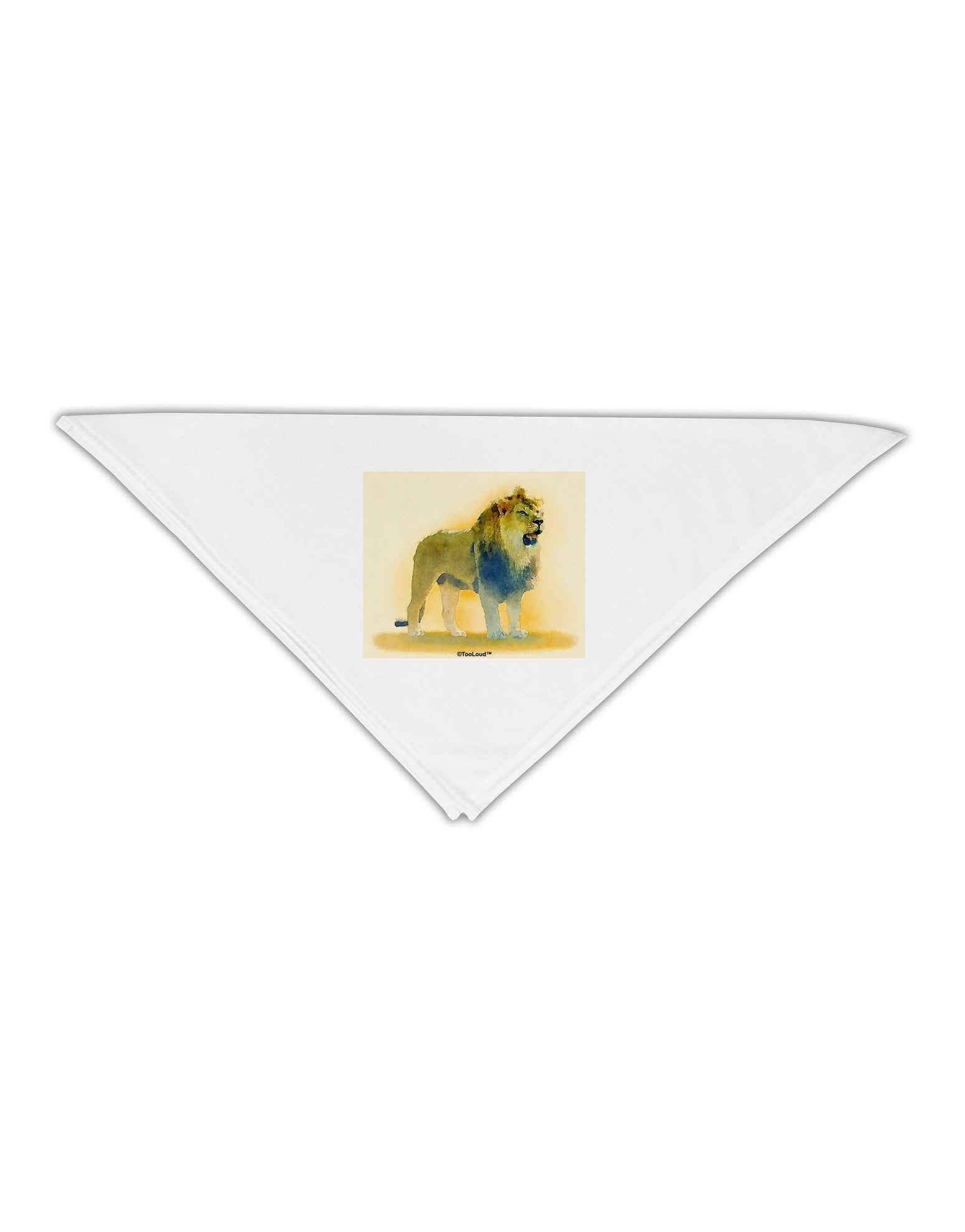 Lion Watercolor 1 Adult 19&#x22; Square Bandana-Square Bandanas-TooLoud-White-One-Size-Adult-Davson Sales