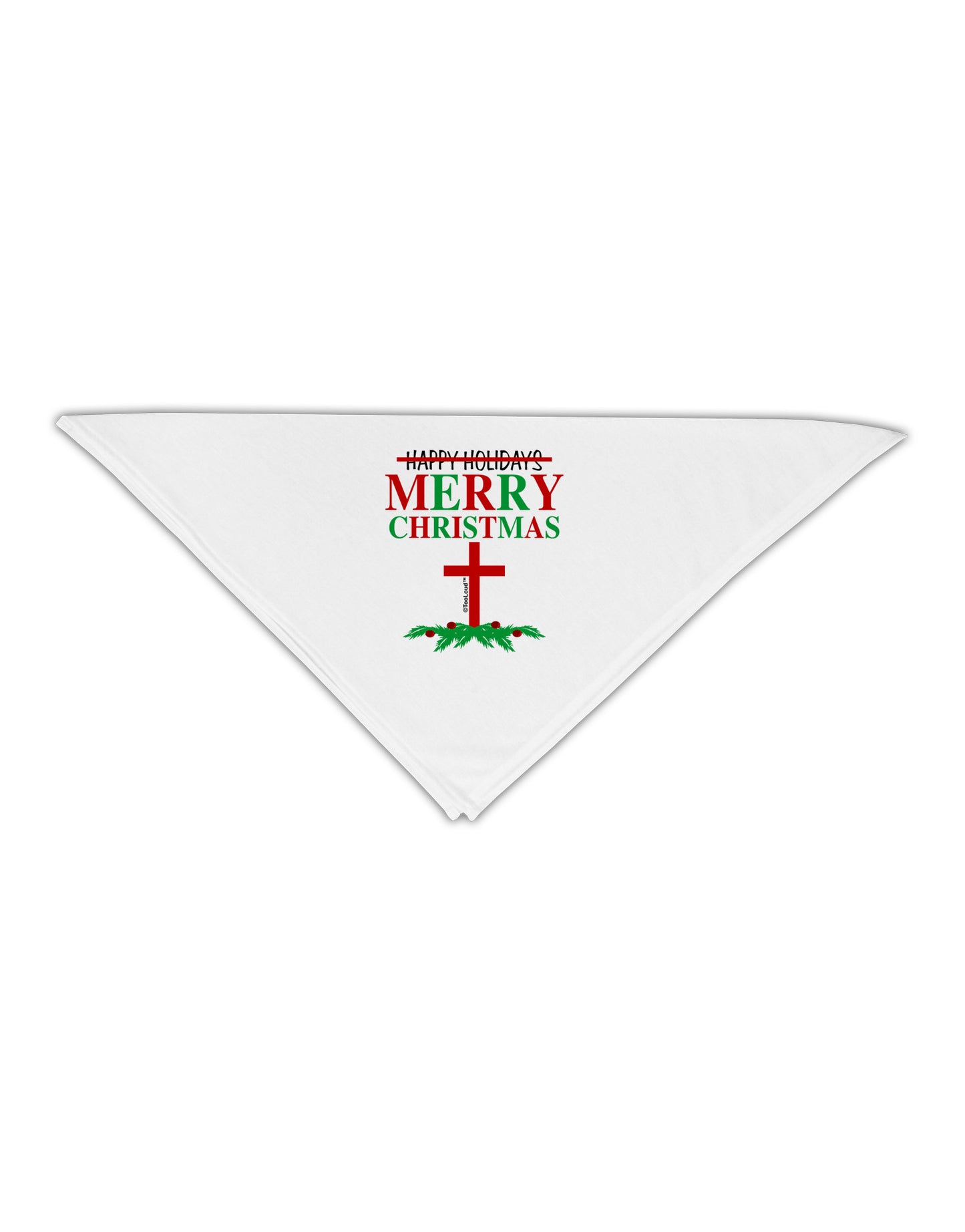 No Happy Holidays, Merry Christmas Adult 19" Square Bandana-Square Bandanas-TooLoud-White-One-Size-Adult-Davson Sales