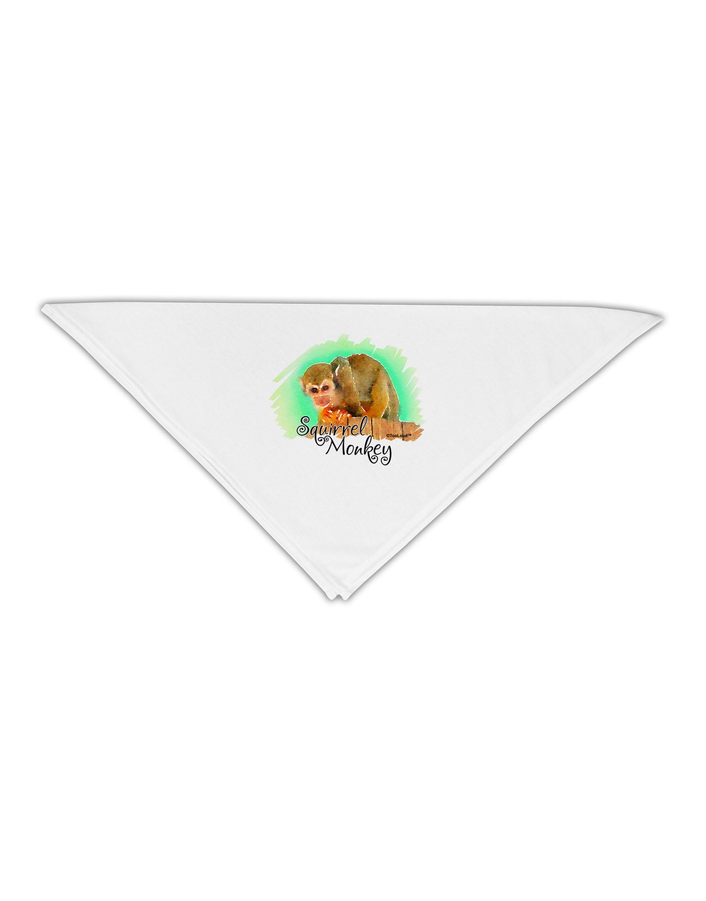 Squirrel Monkey Watercolor Text Adult 19" Square Bandana-Square Bandanas-TooLoud-White-One-Size-Adult-Davson Sales