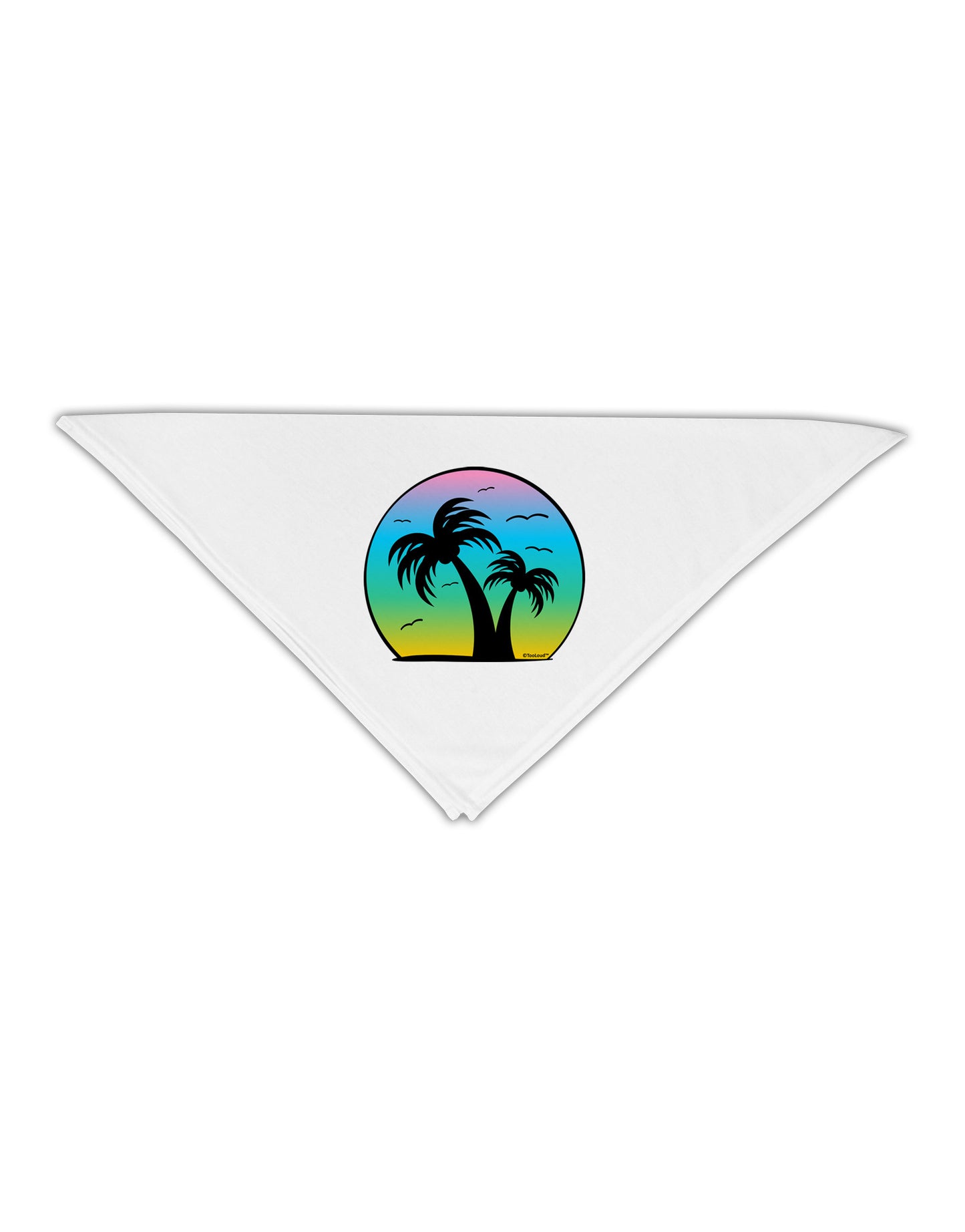 Palm Trees Silhouette - Beach Sunset Design Adult 19" Square Bandana-Square Bandanas-TooLoud-White-One-Size-Adult-Davson Sales