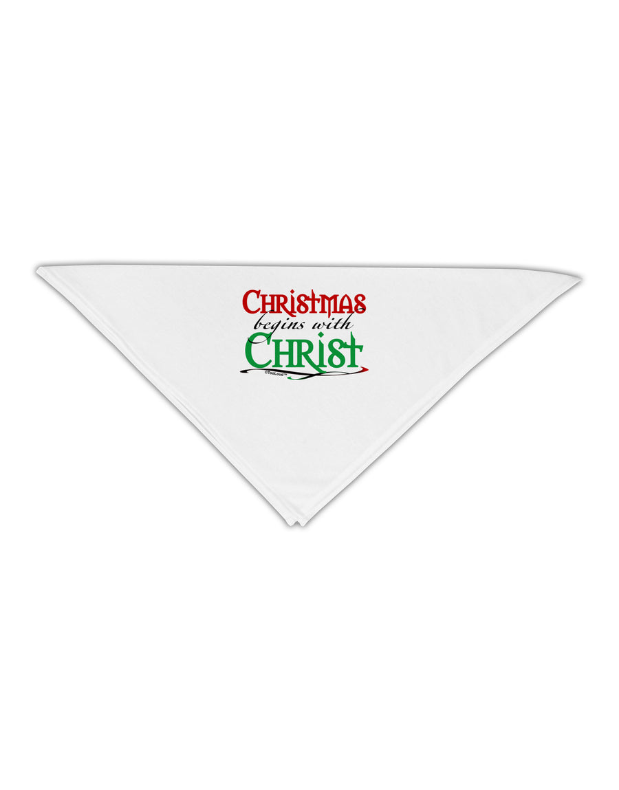 Begins With Christ Text Adult 19&#x22; Square Bandana-Square Bandanas-TooLoud-White-One-Size-Adult-Davson Sales