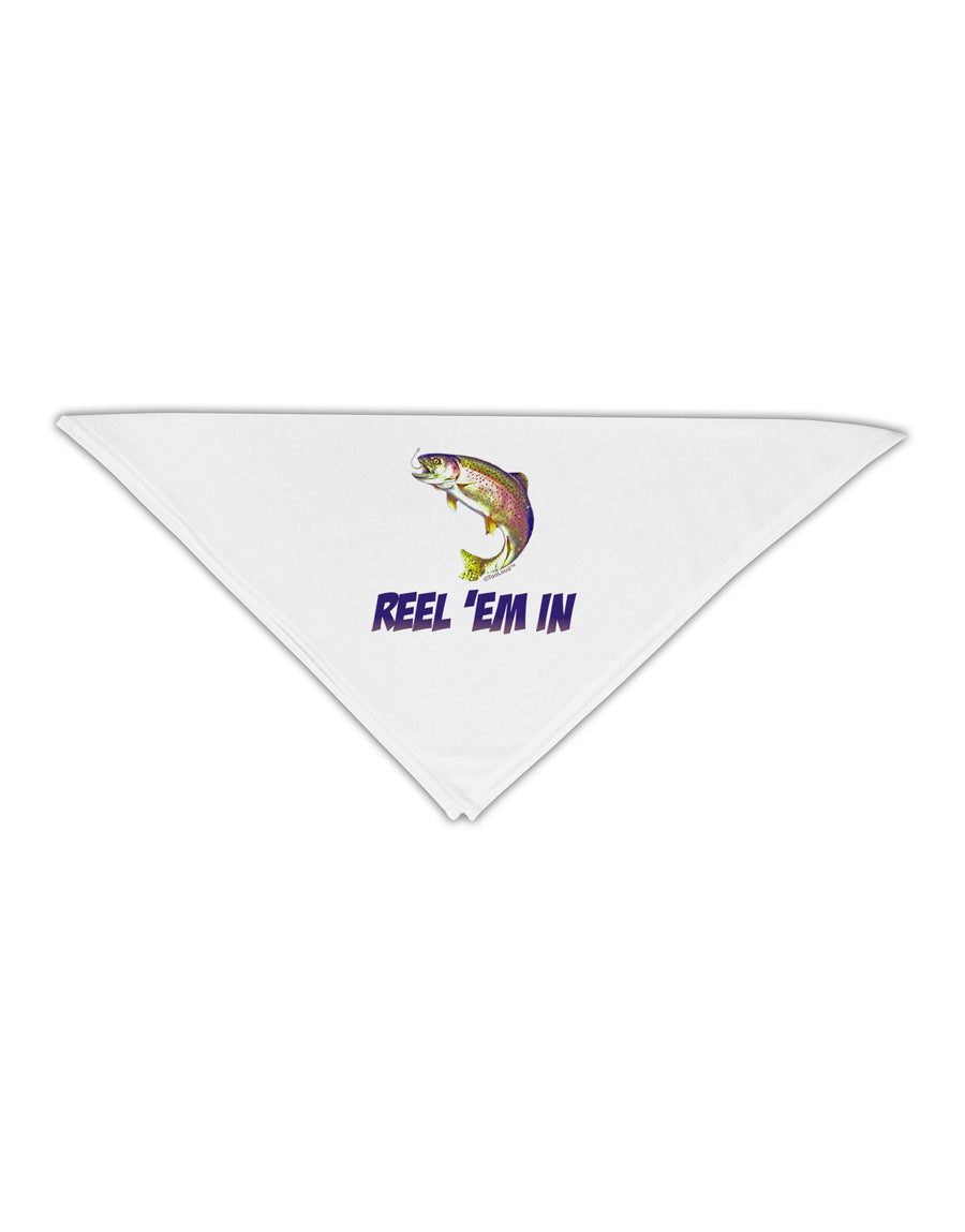 Rainbow Trout Reel Em In Adult 19&#x22; Square Bandana-Square Bandanas-TooLoud-White-One-Size-Adult-Davson Sales