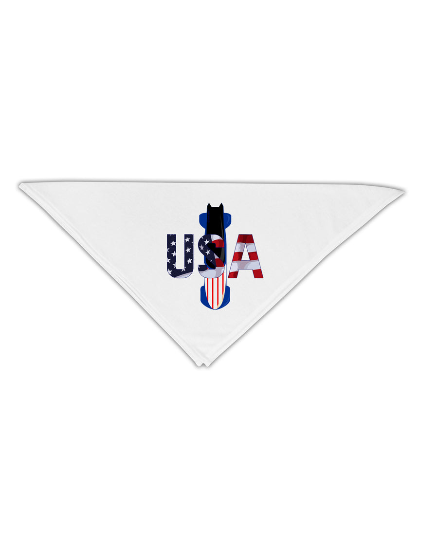 USA Bobsled Adult 19&#x22; Square Bandana by TooLoud-Square Bandanas-TooLoud-White-One-Size-Adult-Davson Sales