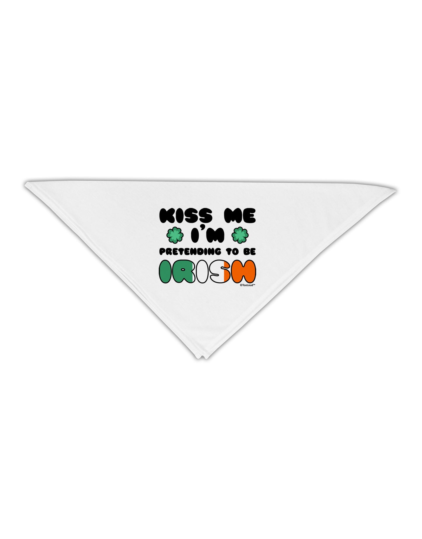 Kiss Me I'm Pretending to Be Irish Adult 19&#x22; Square Bandana by TooLoud-Square Bandanas-TooLoud-White-One-Size-Adult-Davson Sales