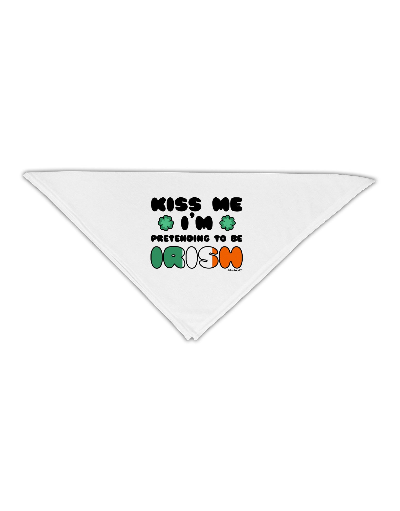 Kiss Me I'm Pretending to Be Irish Adult 19&#x22; Square Bandana by TooLoud-Square Bandanas-TooLoud-White-One-Size-Adult-Davson Sales