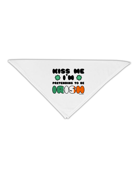 Kiss Me I'm Pretending to Be Irish Adult 19&#x22; Square Bandana by TooLoud-Square Bandanas-TooLoud-White-One-Size-Adult-Davson Sales
