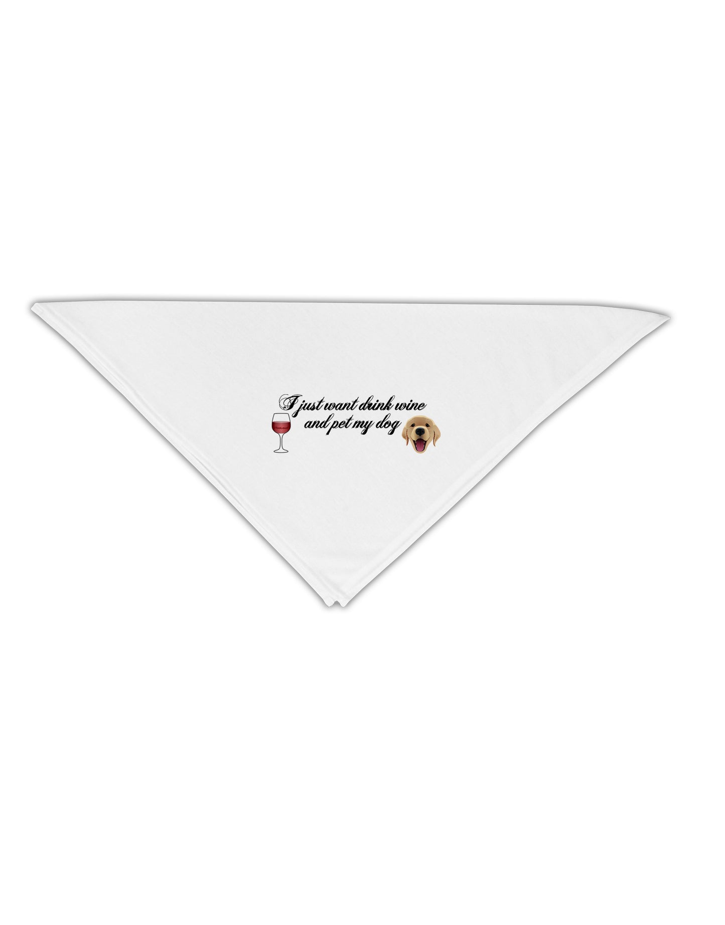 I Just Want To Drink Wine And Pet My Dog Adult 19&#x22; Square Bandana by TooLoud-Square Bandanas-TooLoud-White-One-Size-Adult-Davson Sales