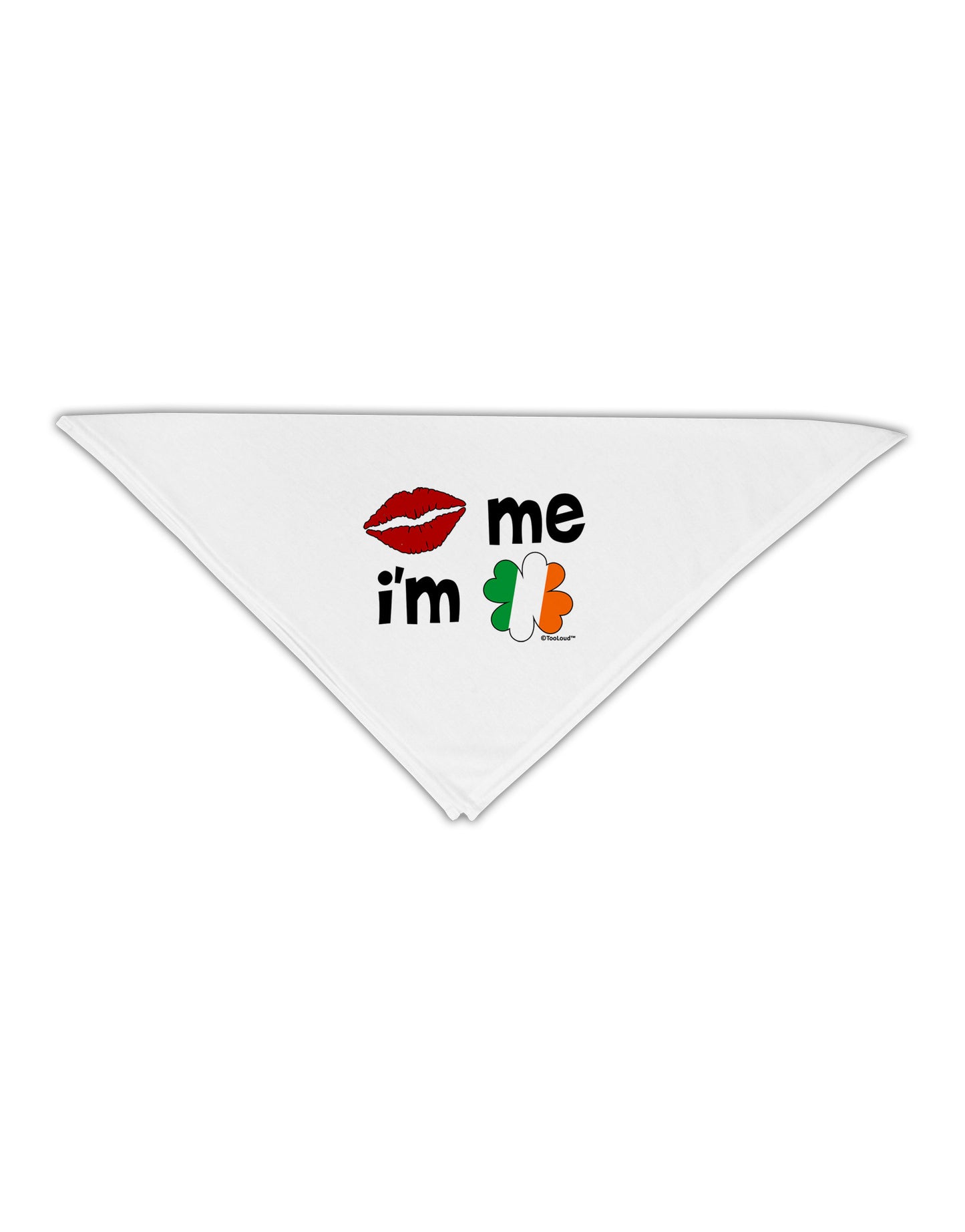 Kiss and Irish Flag Shamrock - Kiss Me I'm Irish Adult 19&#x22; Square Bandana by TooLoud-Square Bandanas-TooLoud-White-One-Size-Adult-Davson Sales