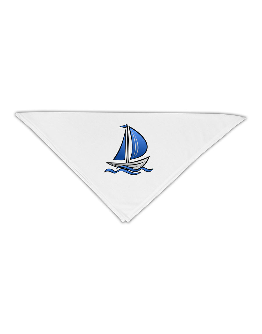 Blue Sailboat Adult 19&#x22; Square Bandana-Square Bandanas-TooLoud-White-One-Size-Adult-Davson Sales