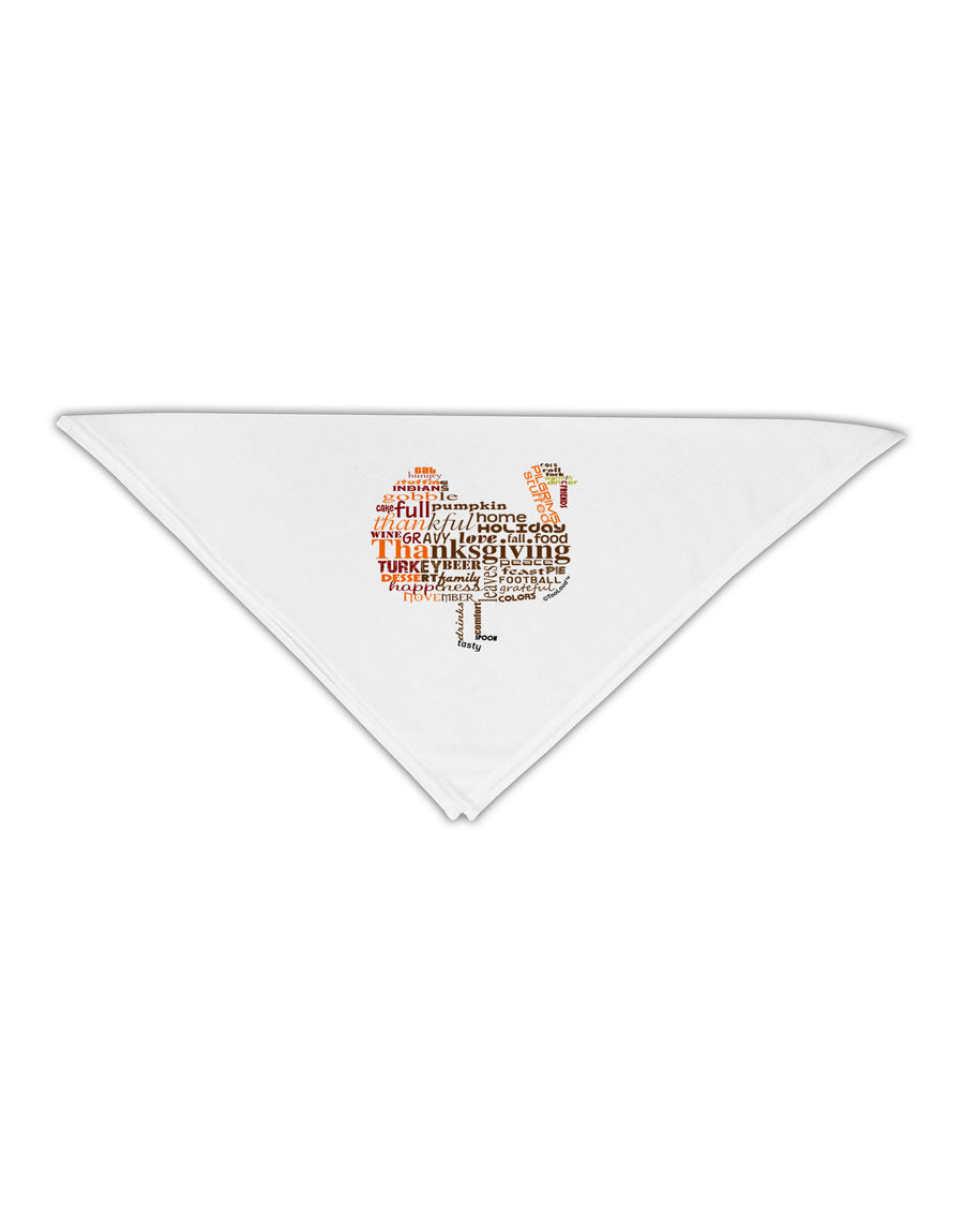 Turkey Typography Adult 19&#x22; Square Bandana-Square Bandanas-TooLoud-White-One-Size-Adult-Davson Sales