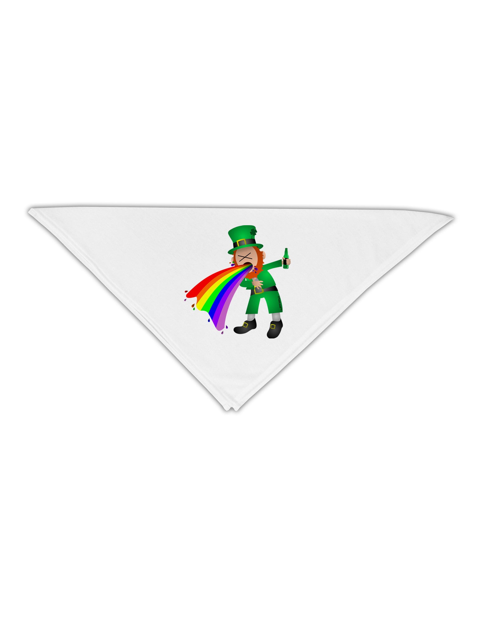 Puking Rainbow Leprechaun Adult 19" Square Bandana-Square Bandanas-TooLoud-White-One-Size-Adult-Davson Sales