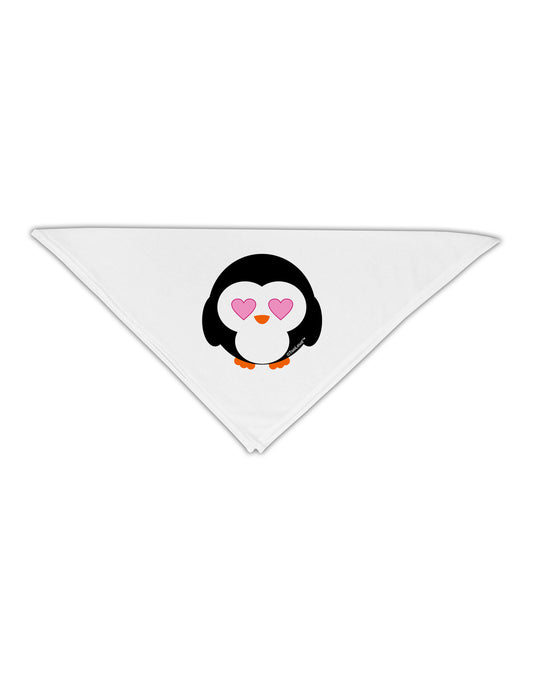 Cute Penguin - Heart Eyes Adult 19&#x22; Square Bandana by TooLoud-Square Bandanas-TooLoud-White-One-Size-Adult-Davson Sales