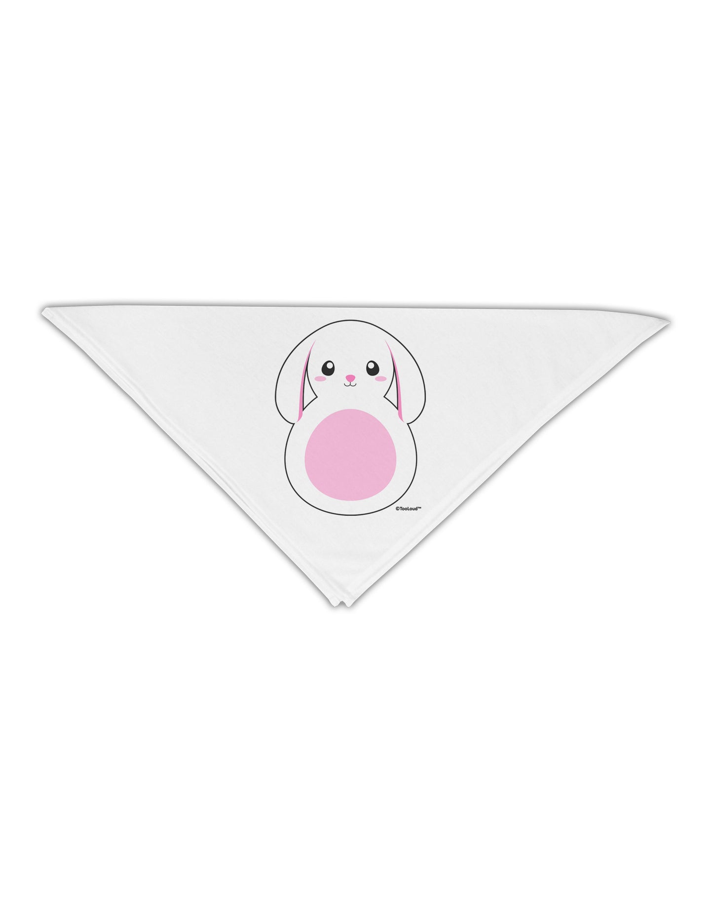TooLoud Cute Bunny with Floppy Ears - Pink Adult 19" Square Bandana-Square Bandanas-TooLoud-White-One-Size-Adult-Davson Sales